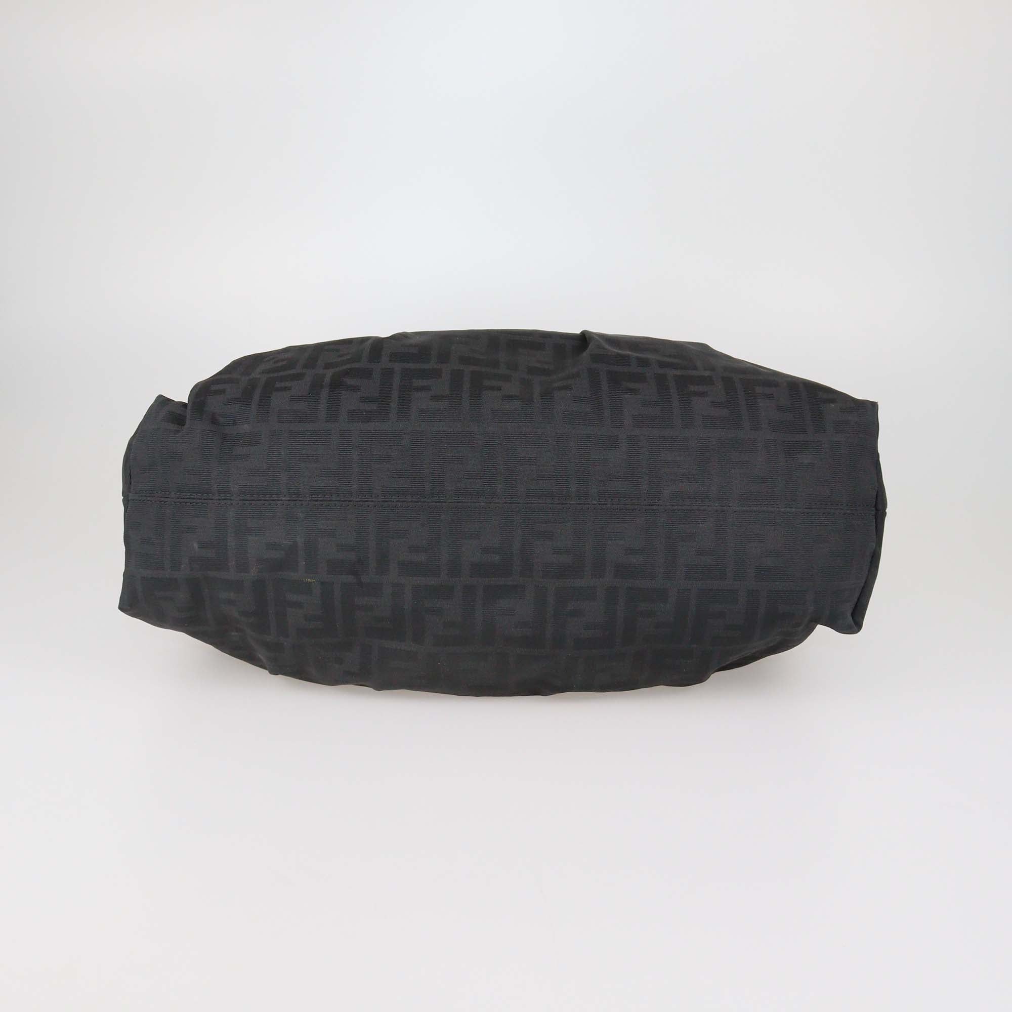 Fendi Black Zucca Canvas and Patent Leather Large Chef Tote