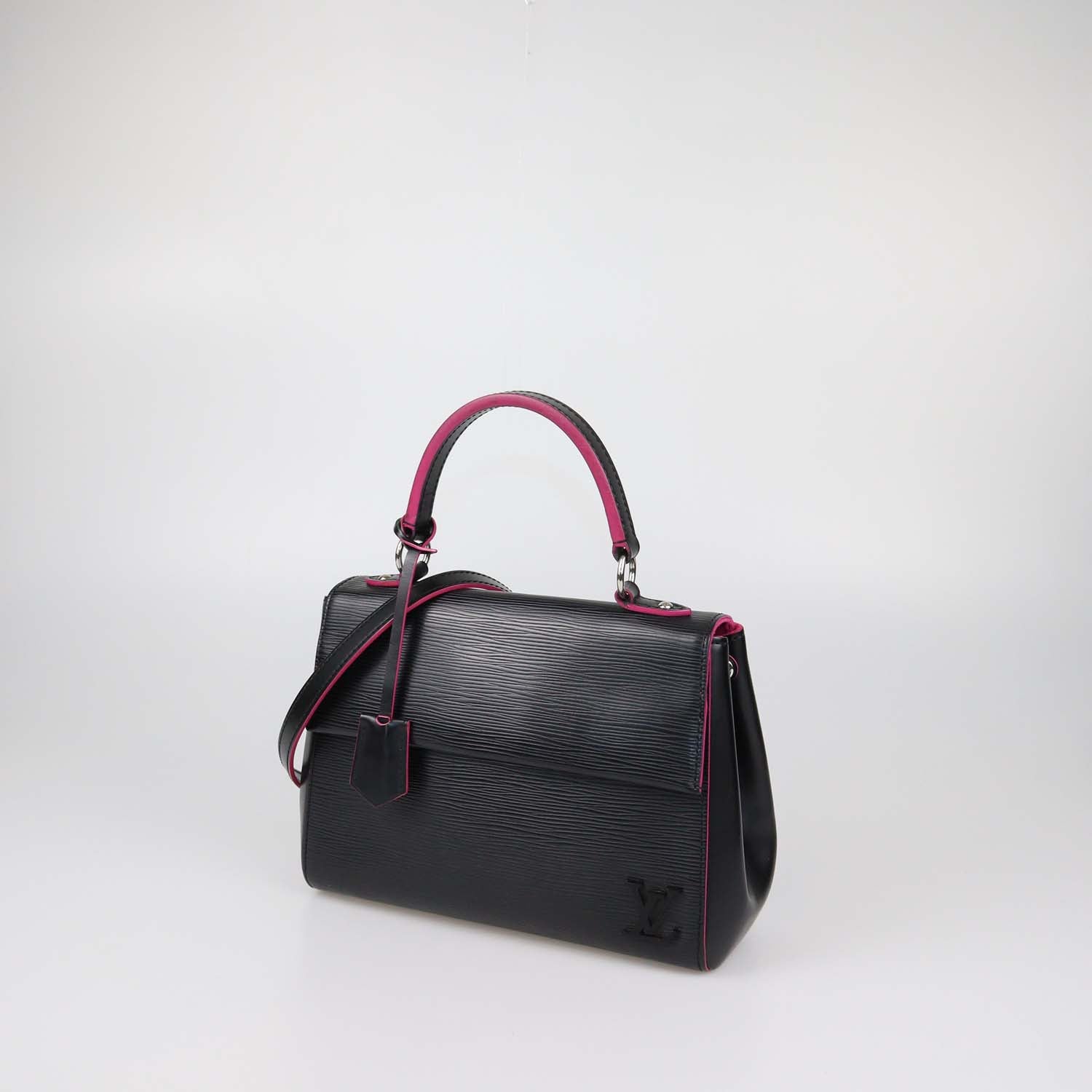 Louis Vuitton Black/Fuchsia Epi Leather Cluny BB Top Handle Bag
