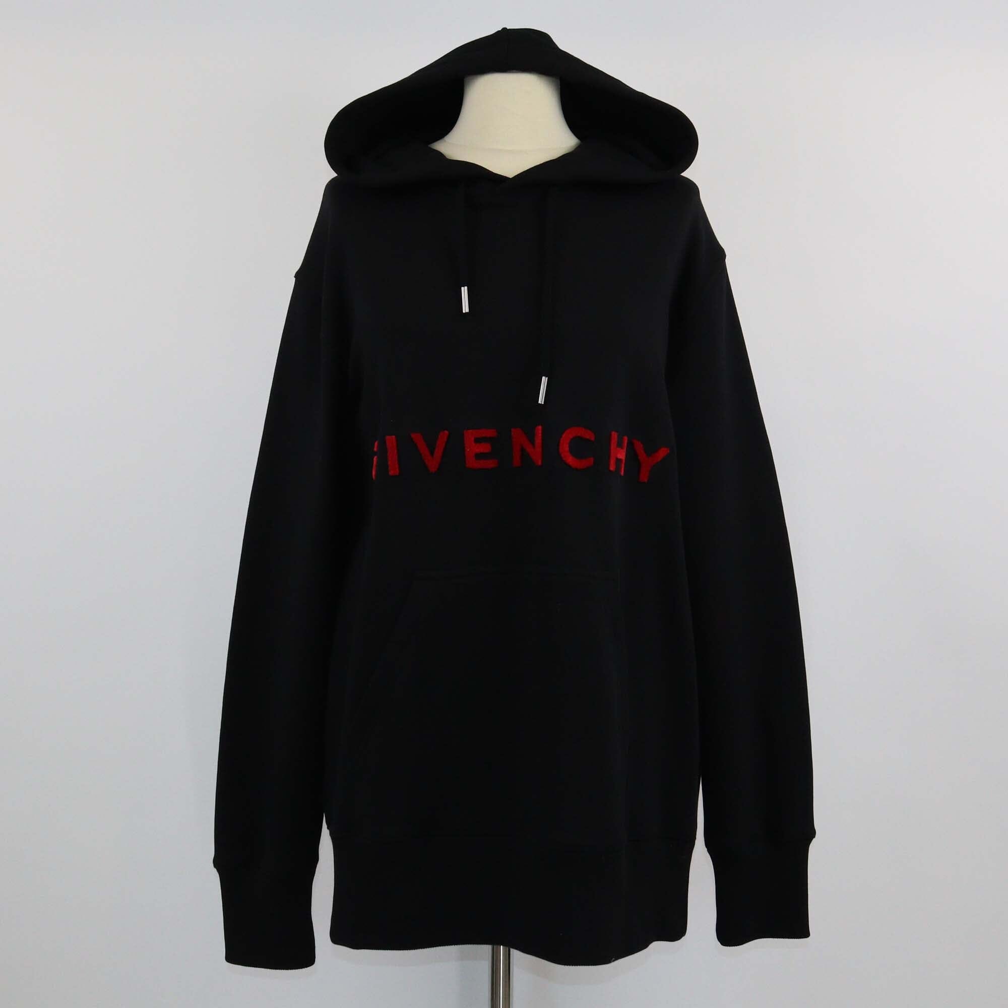 Givenchy Black Velvet Logo Hoodie Jacket Mens Givenchy