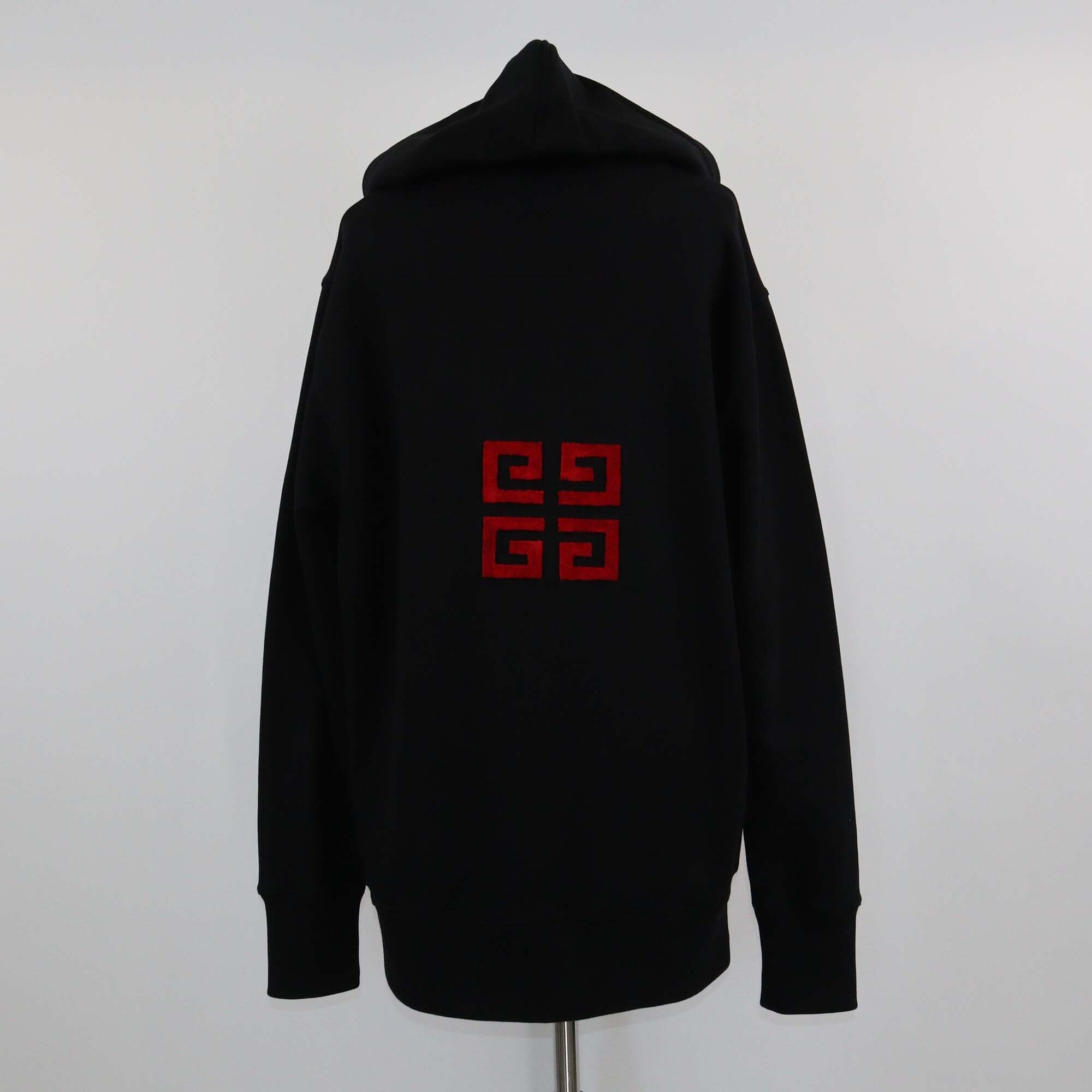 Givenchy Black Velvet Logo Hoodie Jacket Mens Givenchy