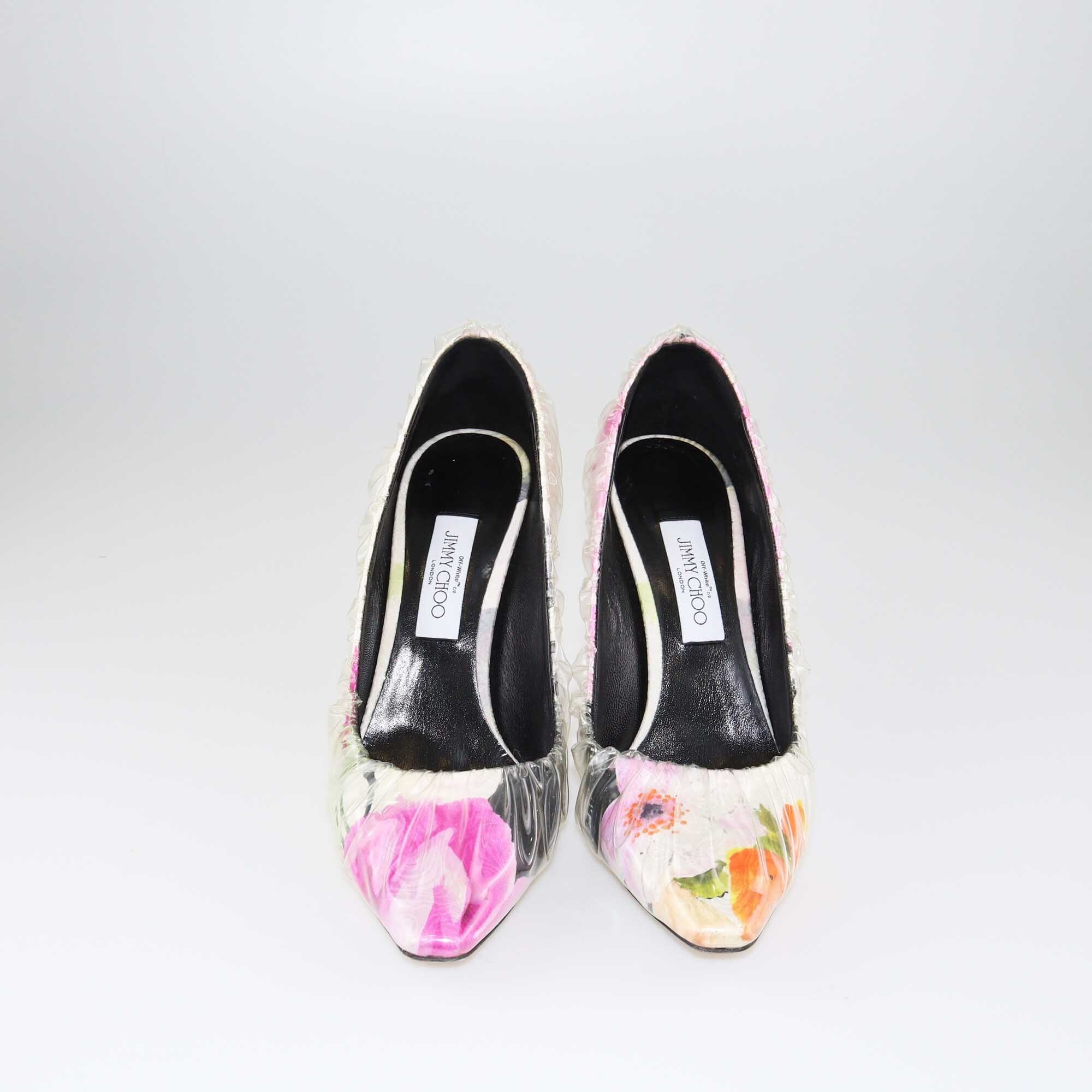 Off-White x Jimmy Choo Multicolor Floral Vinyl Anne Pumps Shoes Off-White x Jimmy Choo