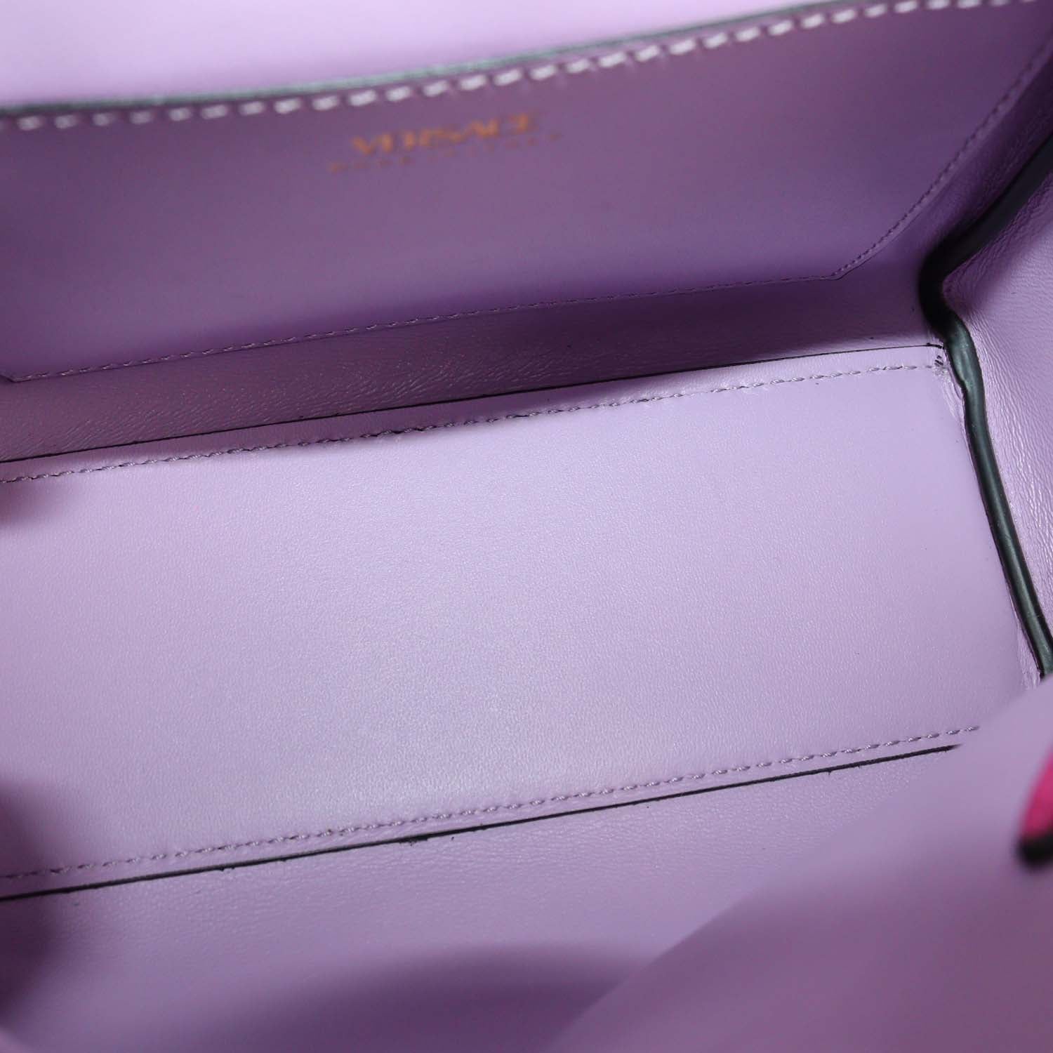 Versace Fuchsia Leather Small La Medusa Top Handle Bag