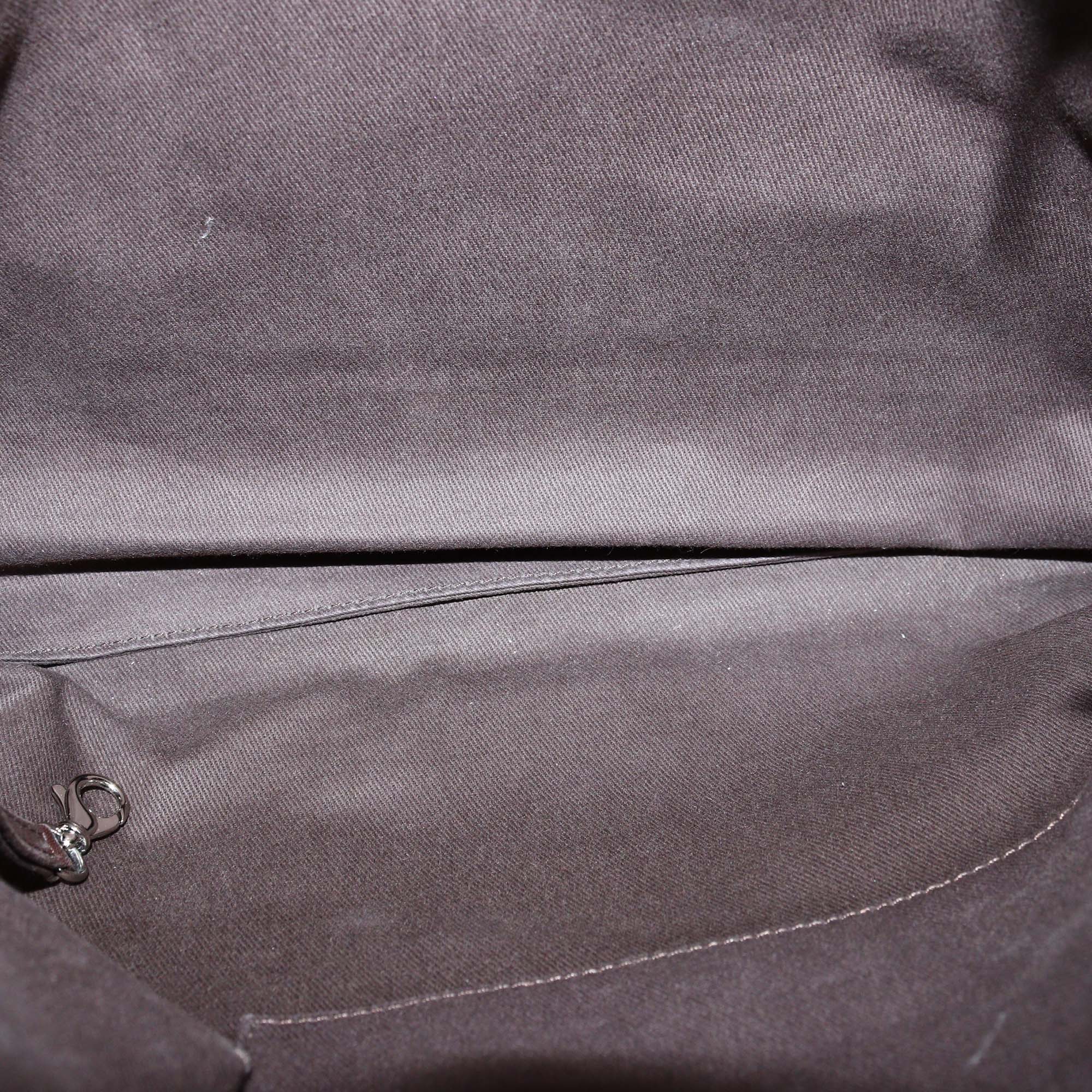 Chanel Dark Brown Leather Tuck Tote