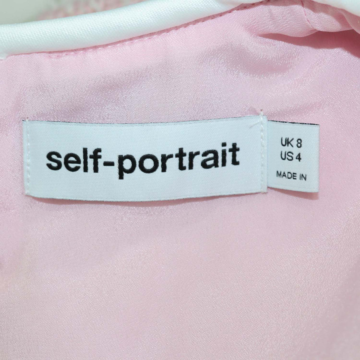 Self-Portrait Pink, White Tweed Boucle Lace Collar Pleated Midi Dress