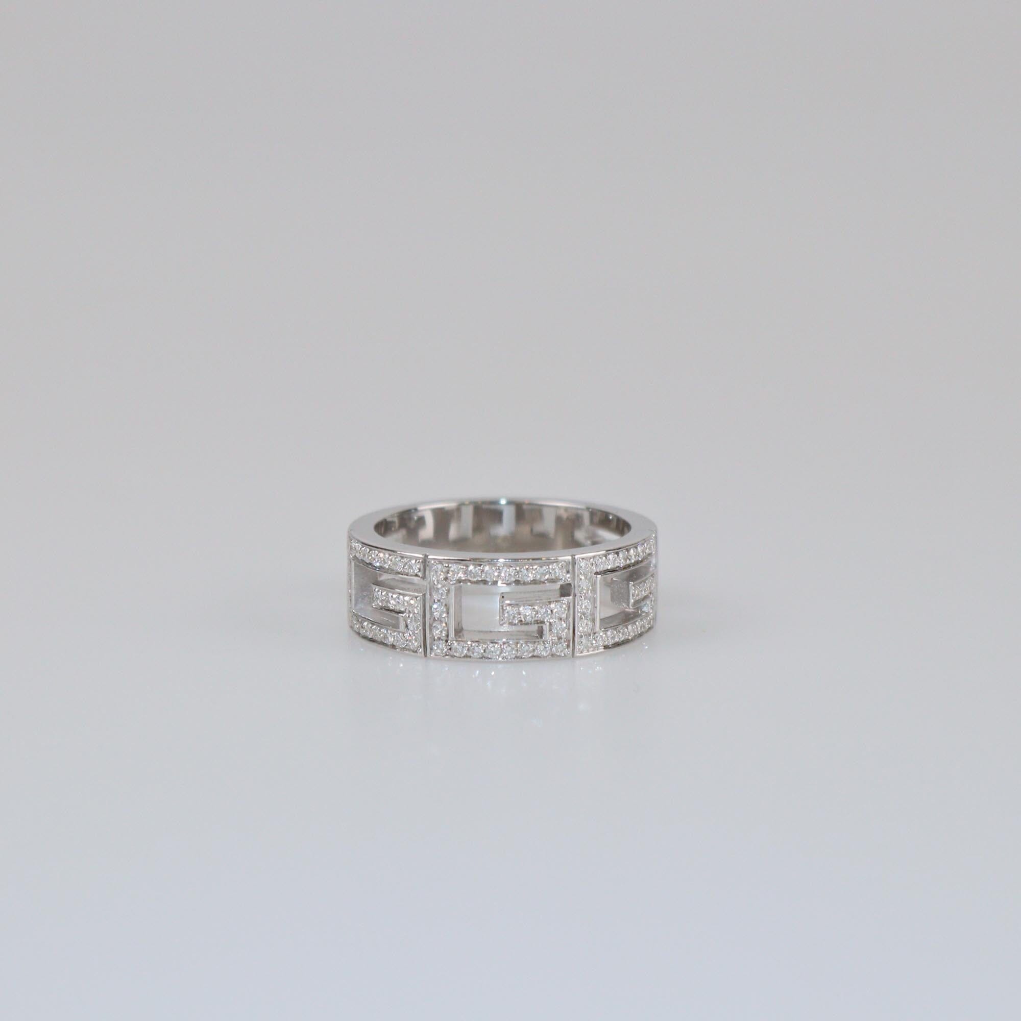 Gucci Multi G Diamond 18k White Gold Ring Size 59 Mens Gucci