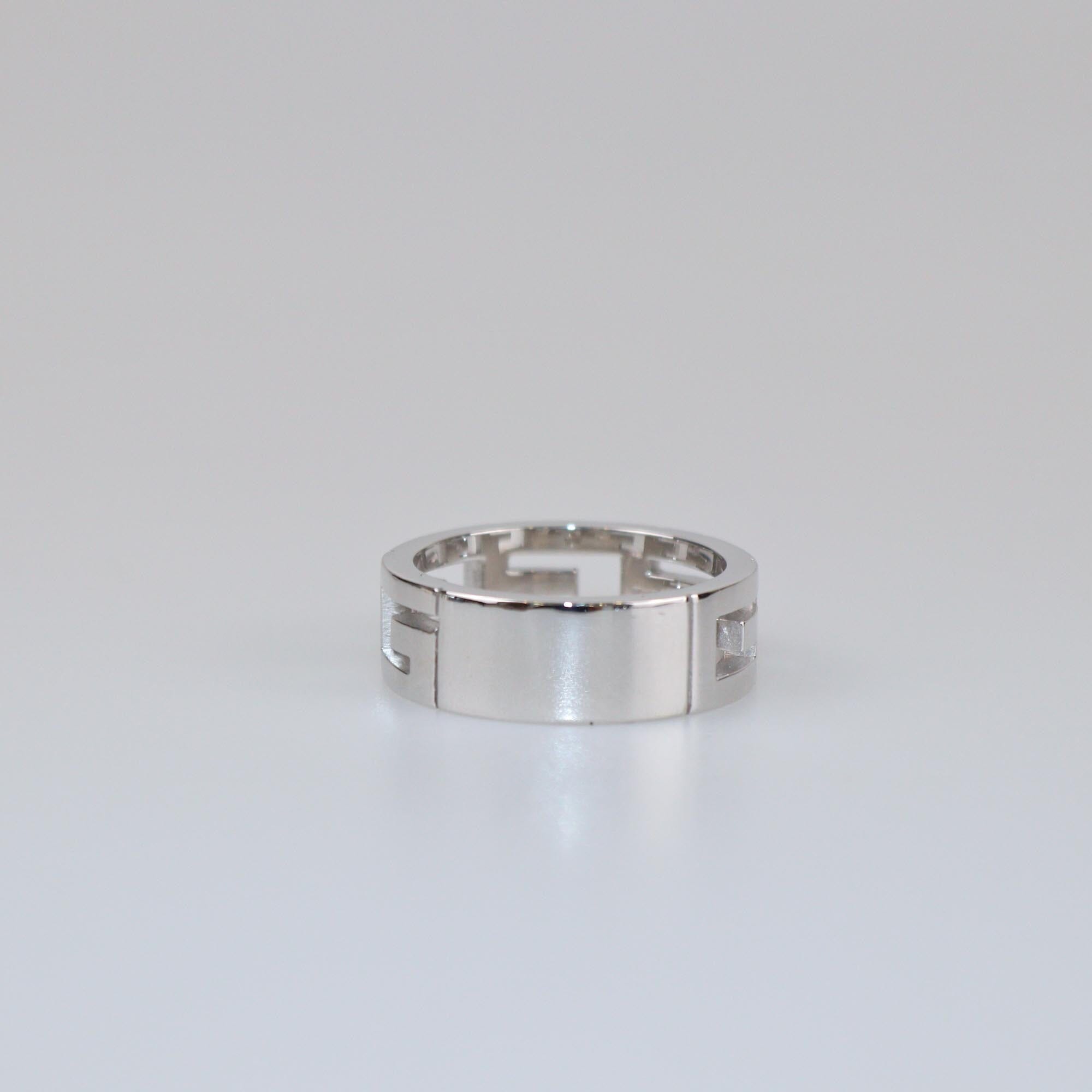 Gucci Multi G Diamond 18k White Gold Ring Size 59 Mens Gucci