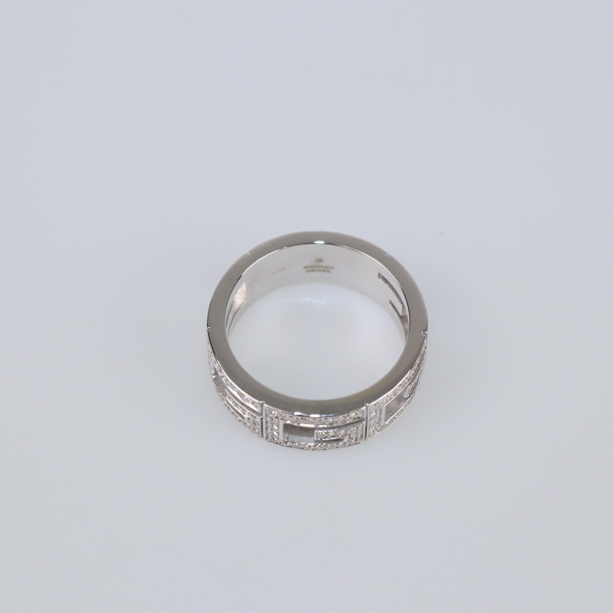 Gucci Multi G Diamond 18k White Gold Ring Size 59 Mens Gucci