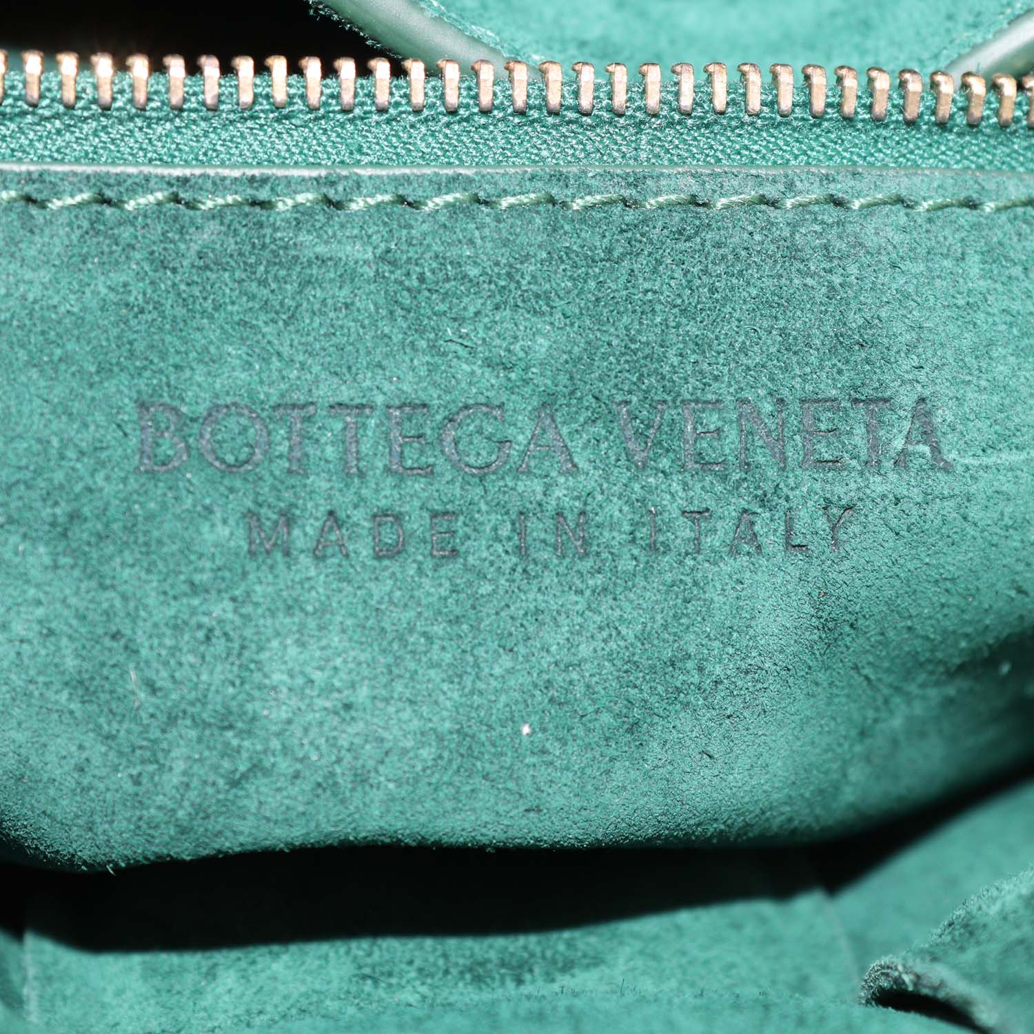 Bottega Veneta Green Intreccio Suede Padded Cassette Chain Bag