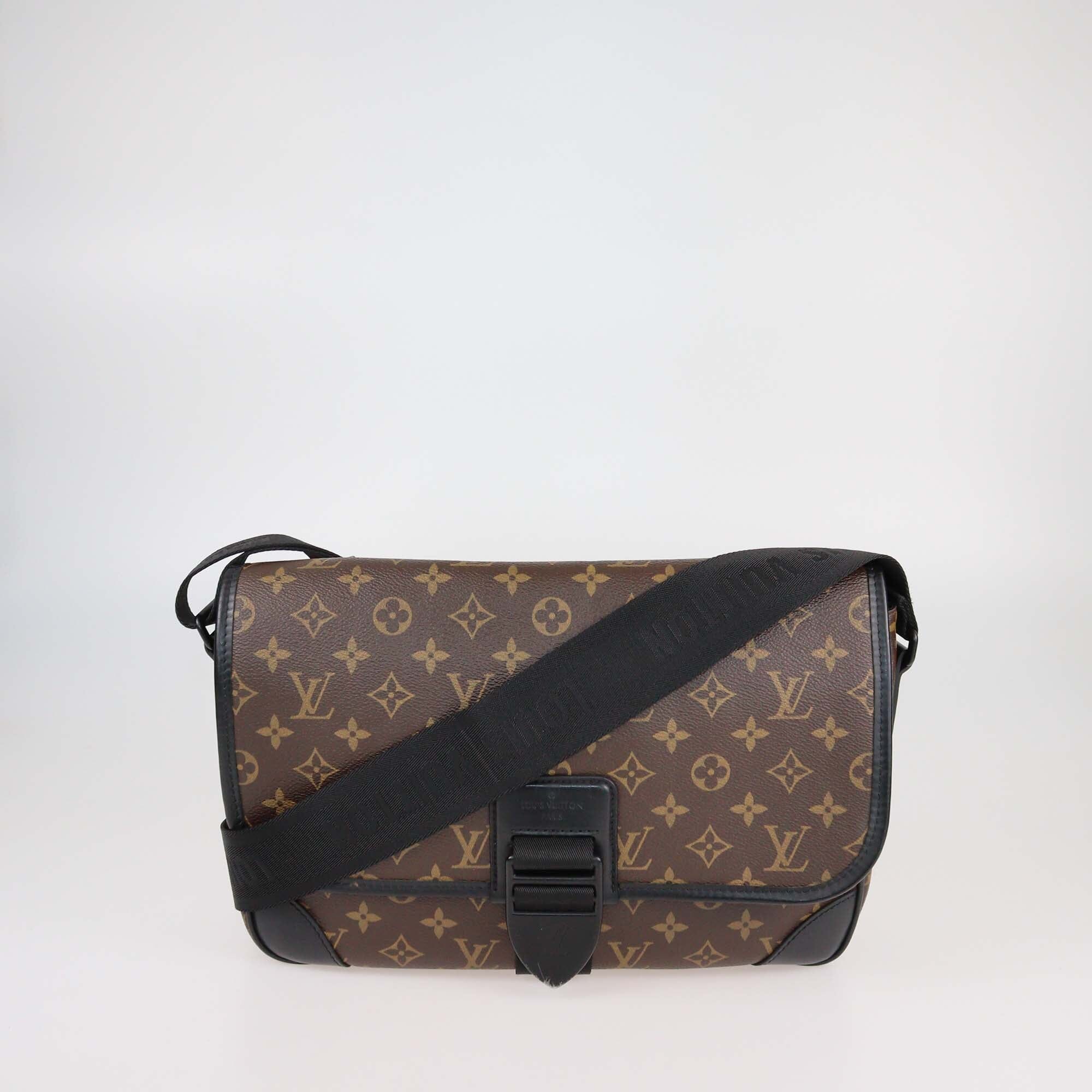 Louis Vuitton Monogram Macassar Canvas Archy MM Messenger Bag Mens Louis Vuitton