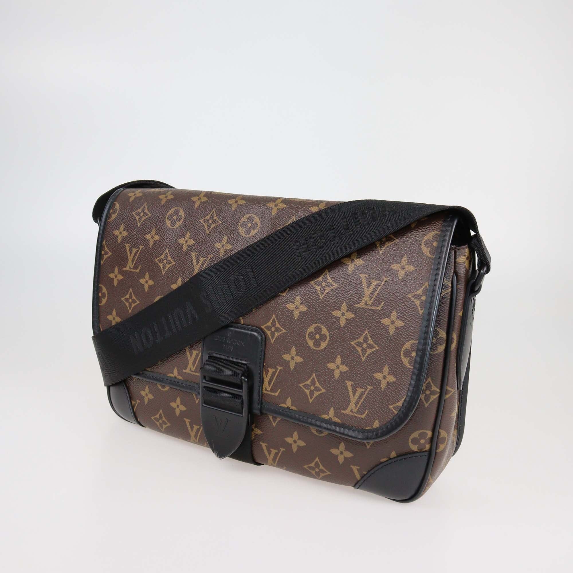 Louis Vuitton Monogram Macassar Canvas Archy MM Messenger Bag Mens Louis Vuitton