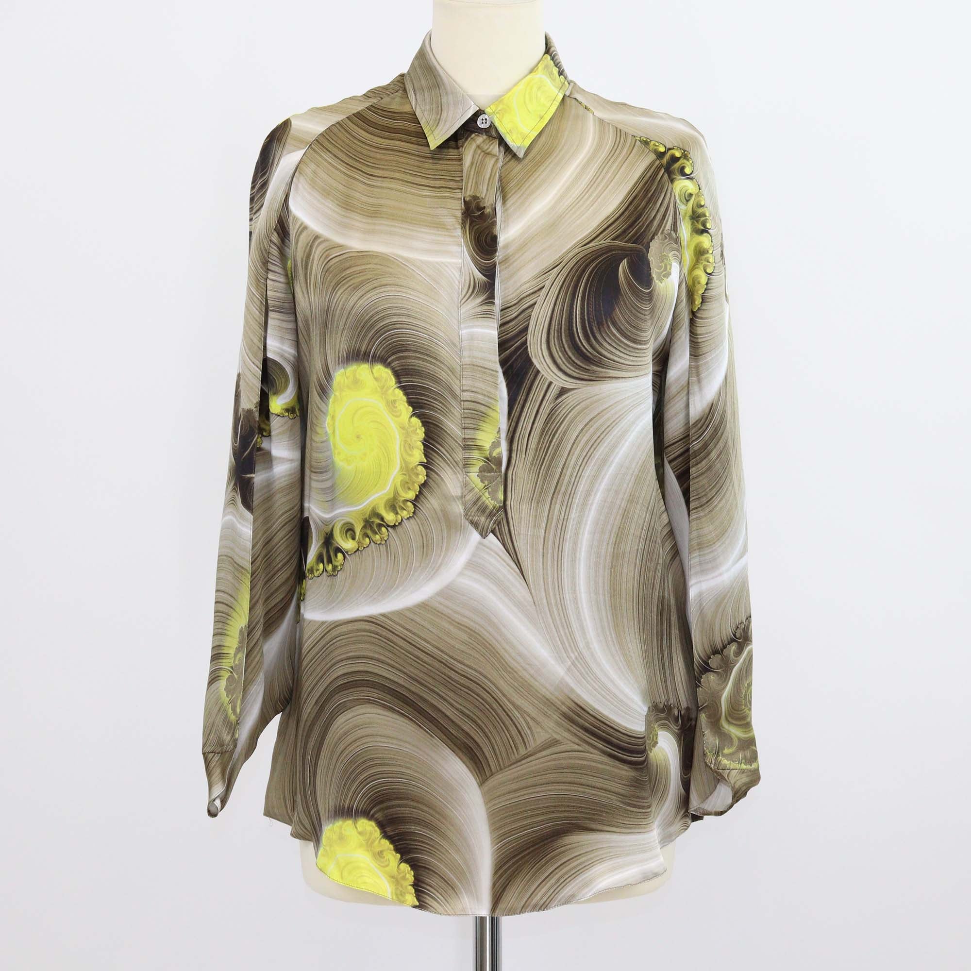 Versace Collection Multicolor Silk Printed Long Sleeve Shirt