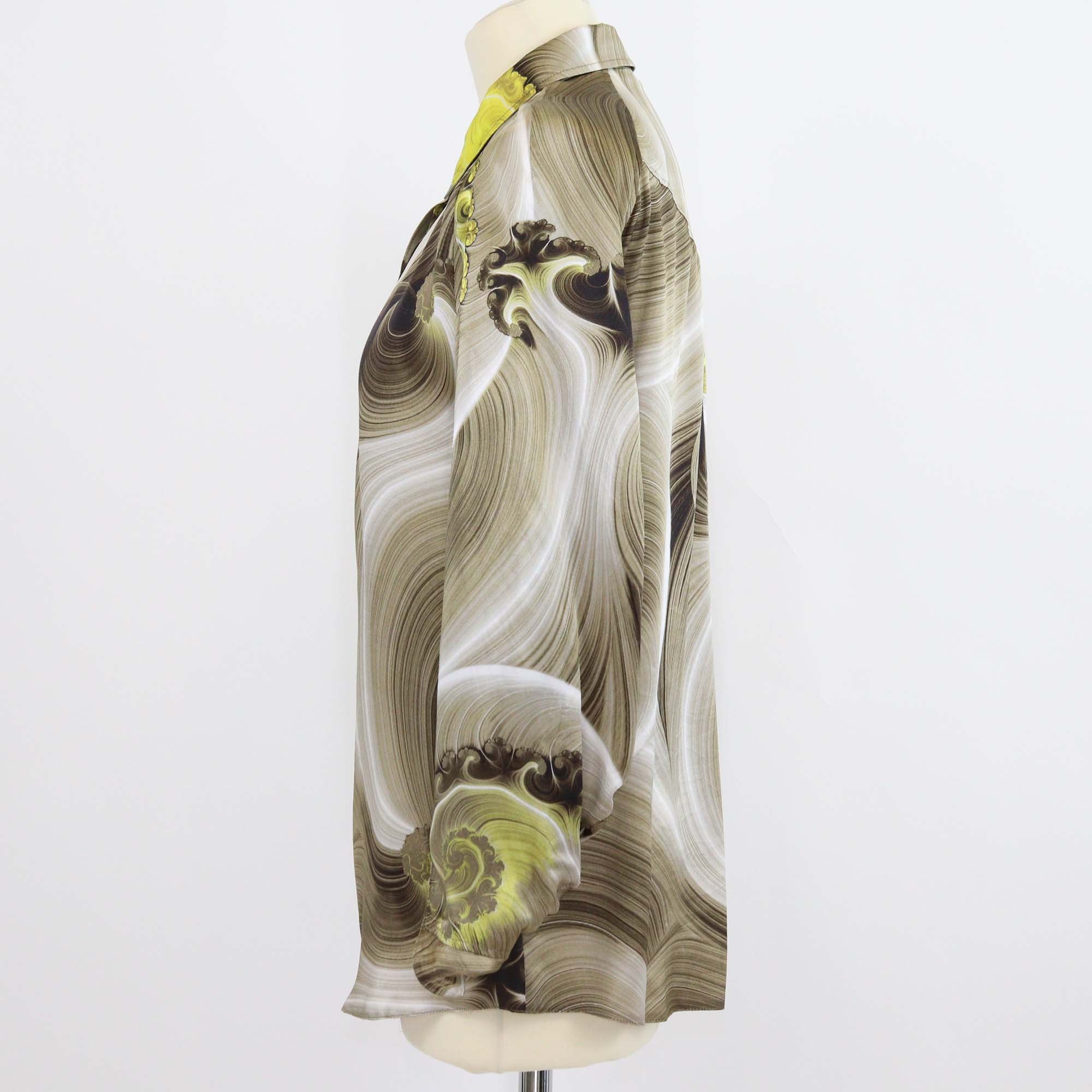 Versace Collection Multicolor Silk Printed Long Sleeve Shirt