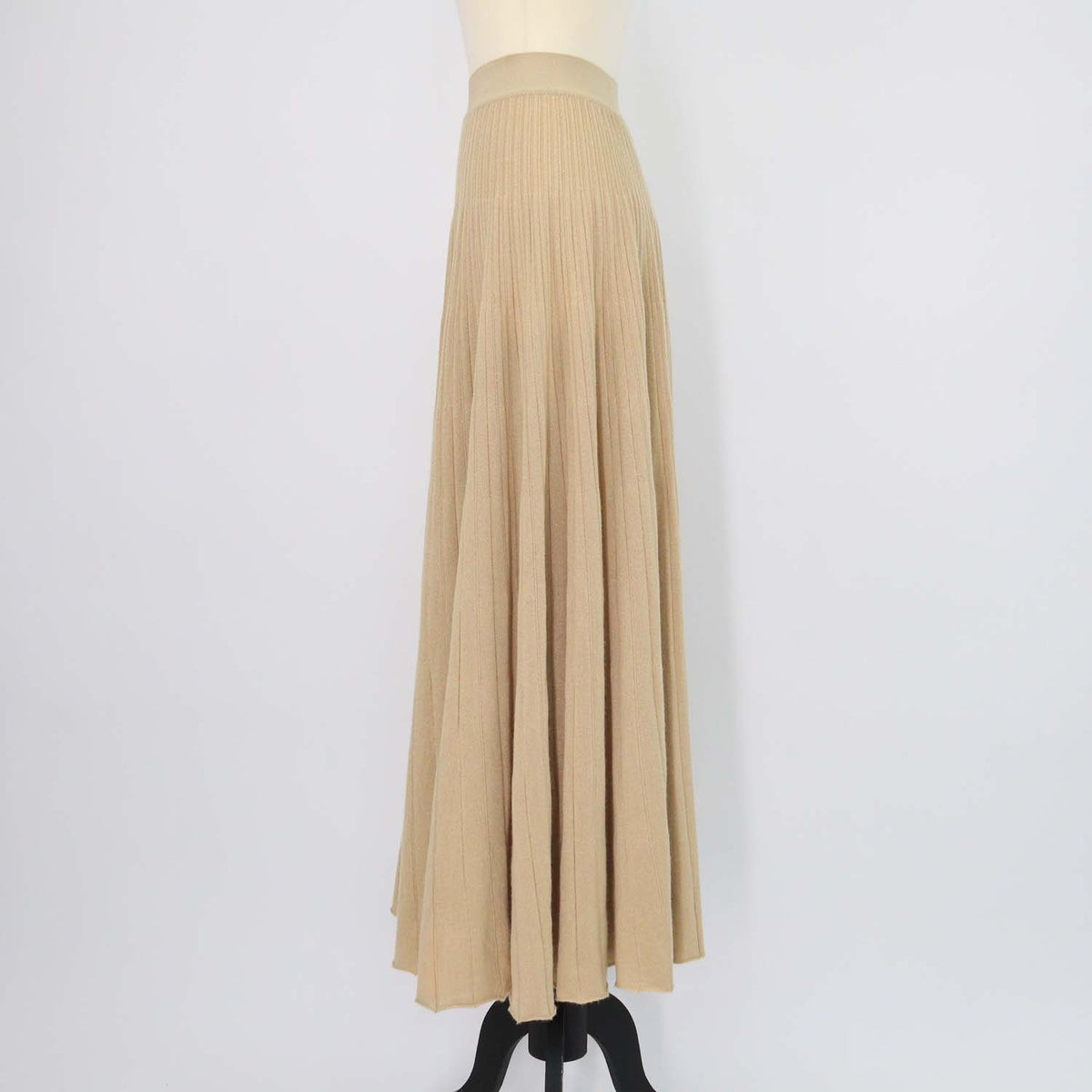 Loro Piana Light Brown Blend Cashmere Luciole Maxi Skirt