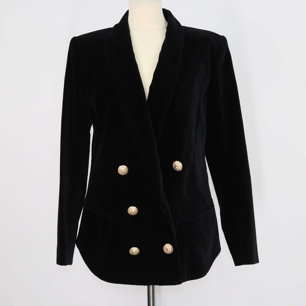 Balmain Black Velvet Double Breasted Blazer