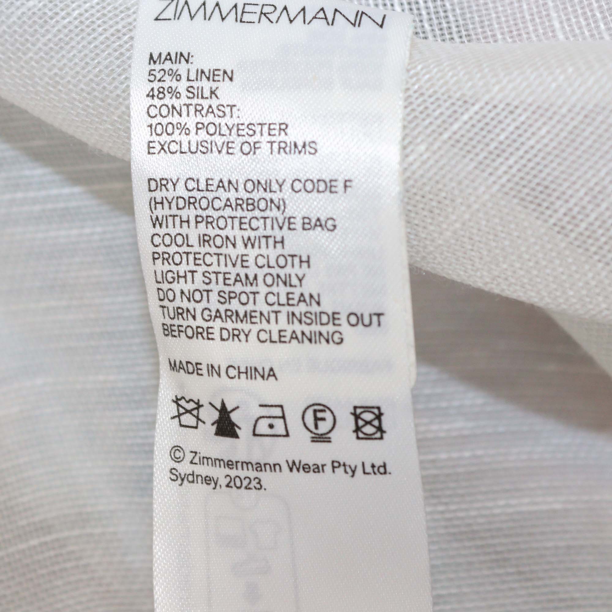 Zimmermann Off White/Multicolor Linen and Silk Floral Print Matchmaker Draped Midi Skirt