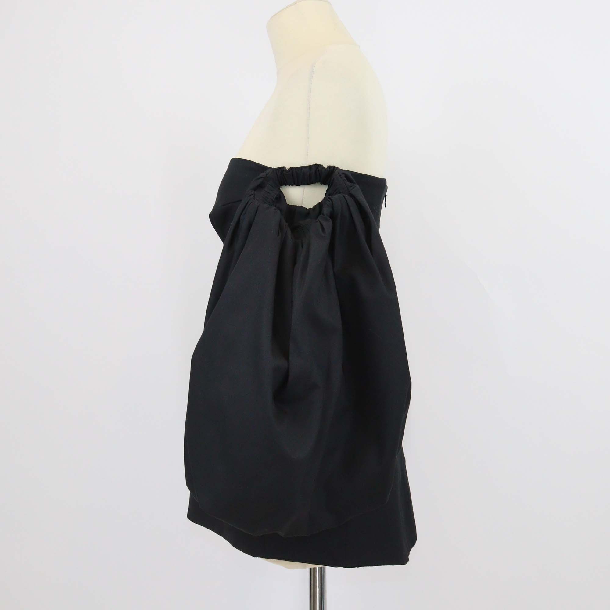 Ellery Black Cotton Off Shoulder Puff Sleeves Countess Shaped Corset Top