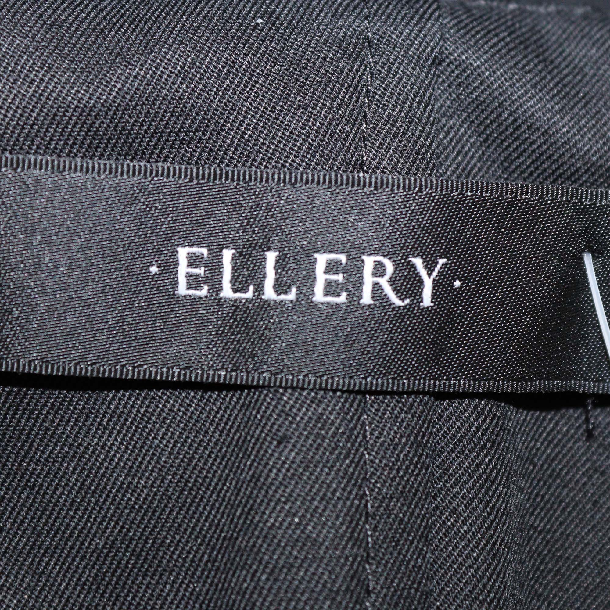 Ellery Black Cotton Off Shoulder Puff Sleeves Countess Shaped Corset Top