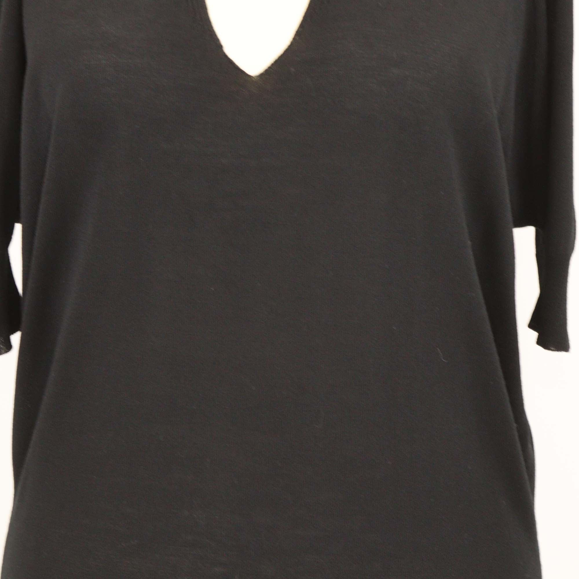 Jean Paul Gaultier Black Viscose Crepe Cutout Short Sleeve Mini Dress