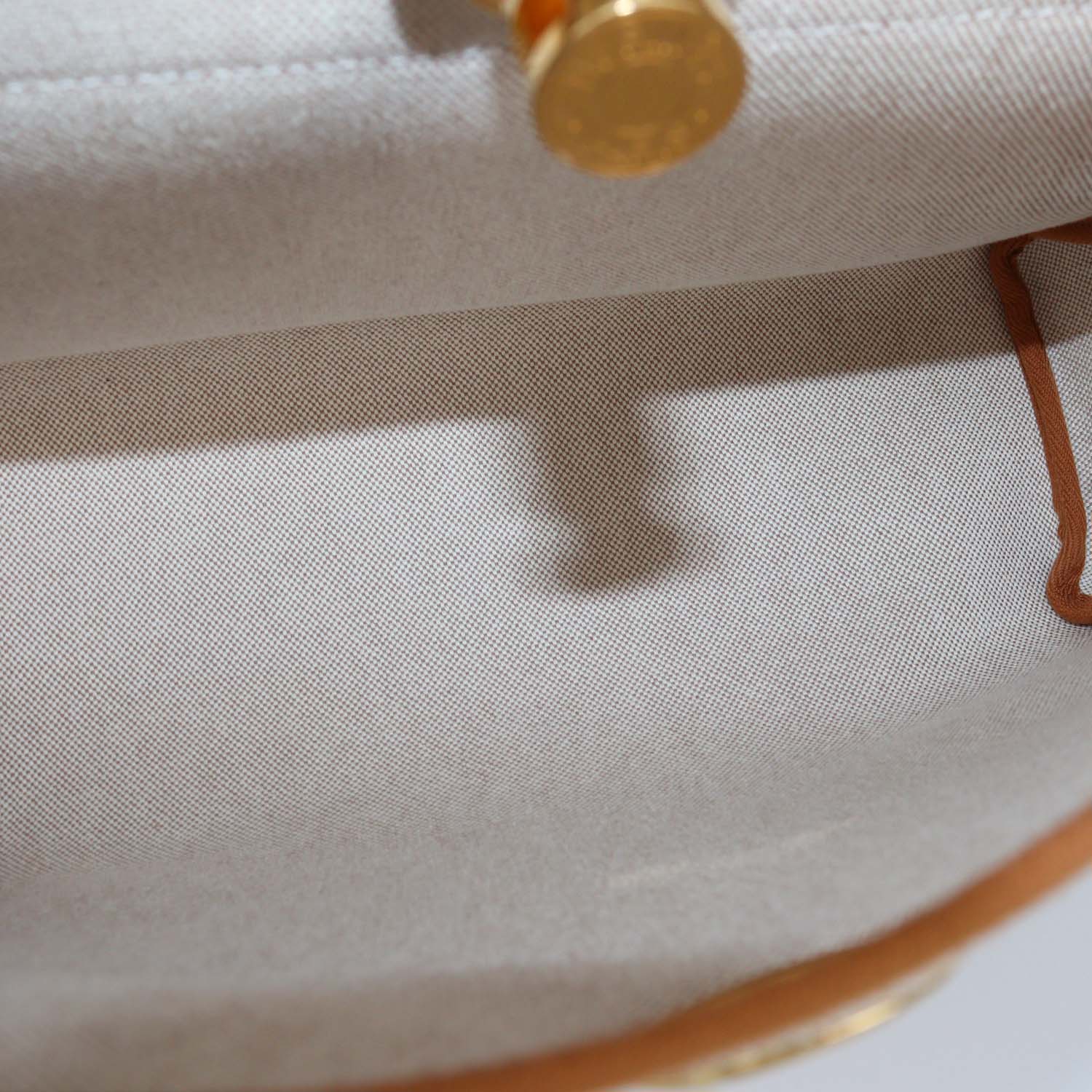Hermes Ecru Beige/Naturel Sable Canvas and Vache Hunter Leather Chaine D'Ancre Herbag Zip 31 Bag