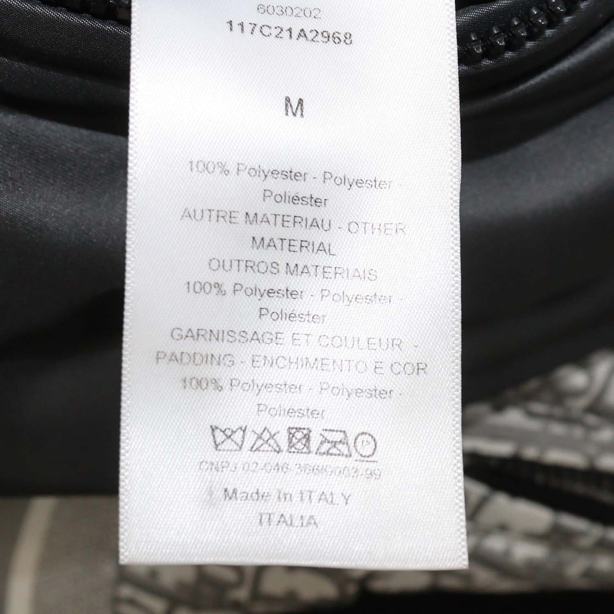 Christian Dior Grey Oblique Polyester Puffer Reversible Jacket