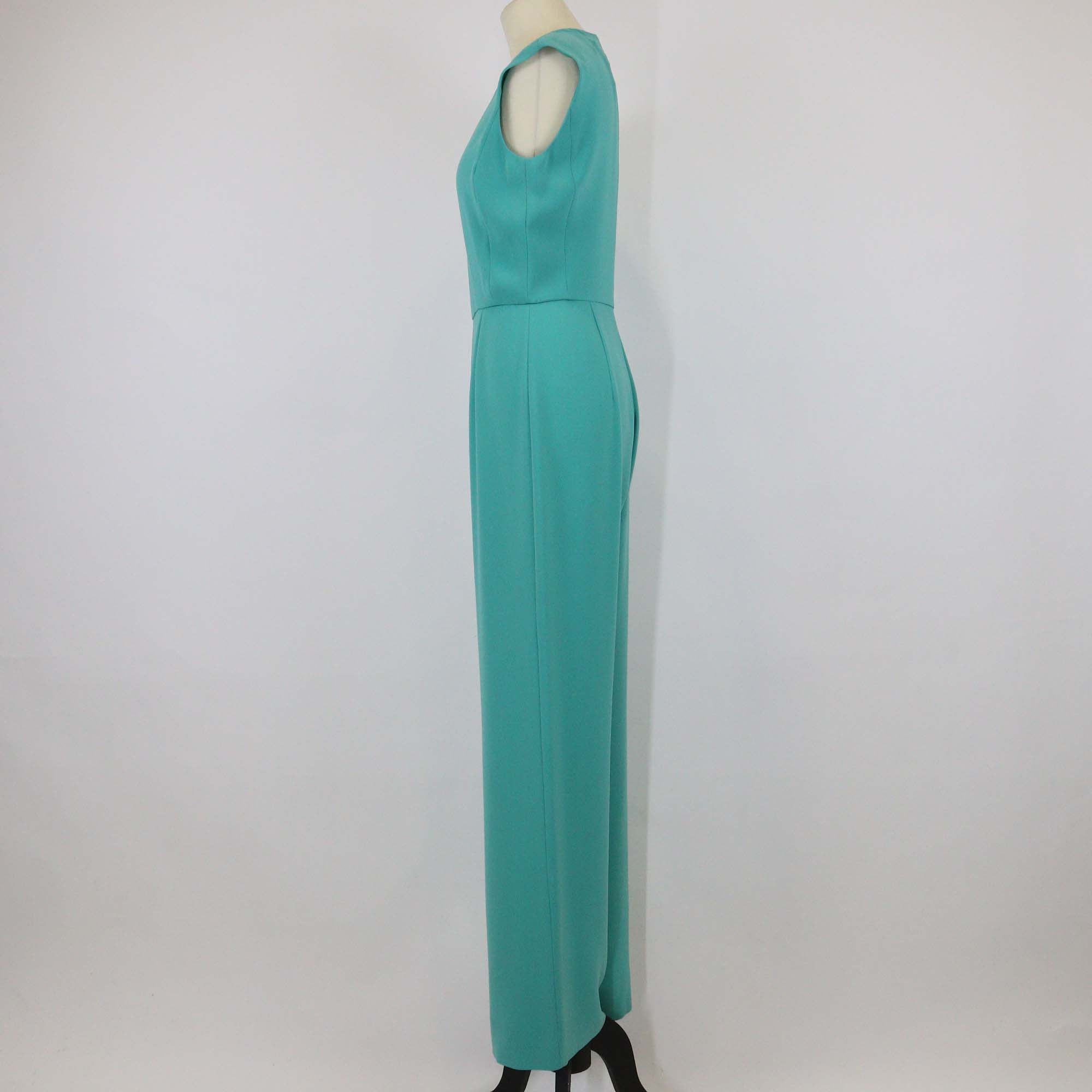 Max Mara Green Triacetate Sleeveless Jumpsuit