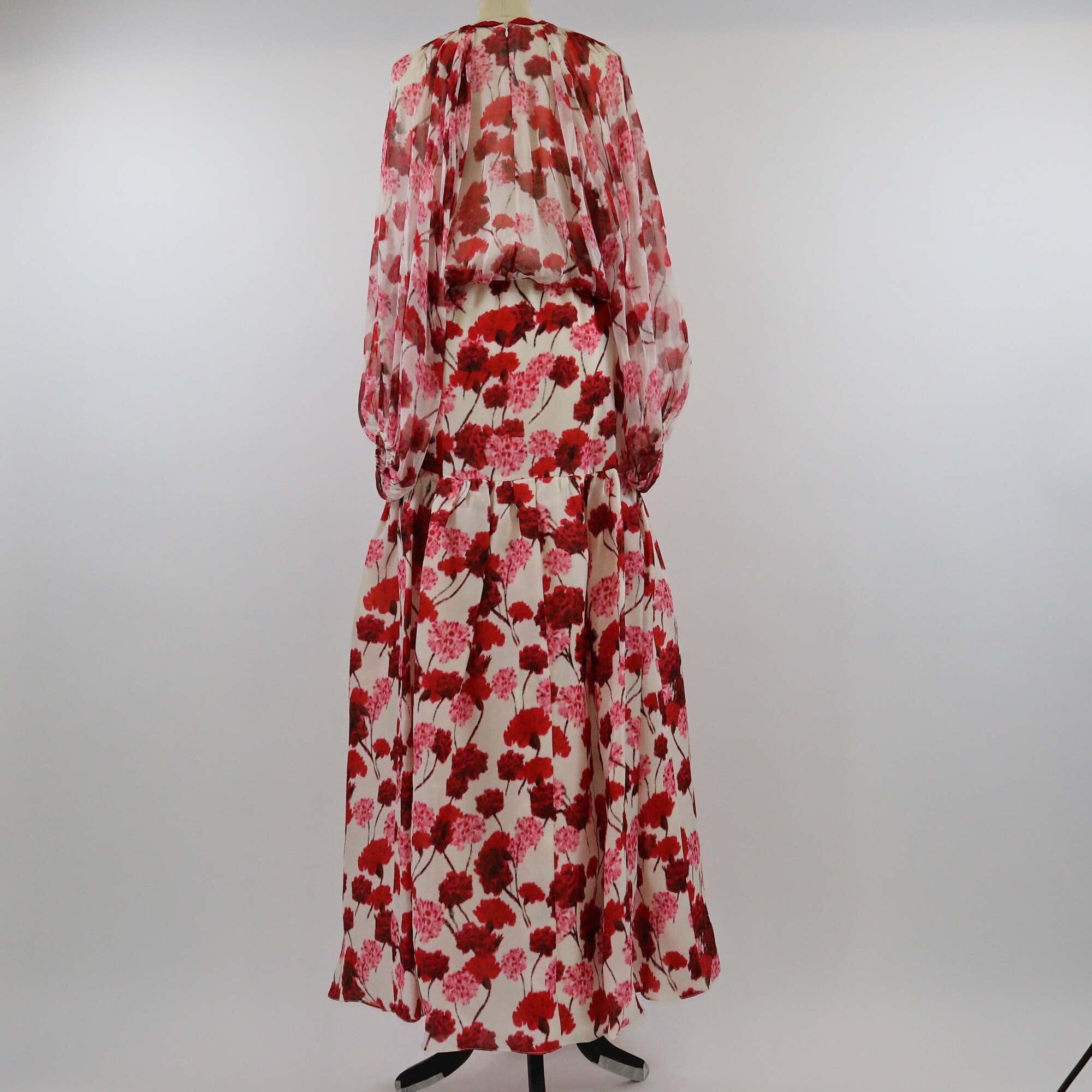 Giambattista Valli Multiocor Carnation Print Blouse & Maxi Skirt Set Womens Giambattista Valli
