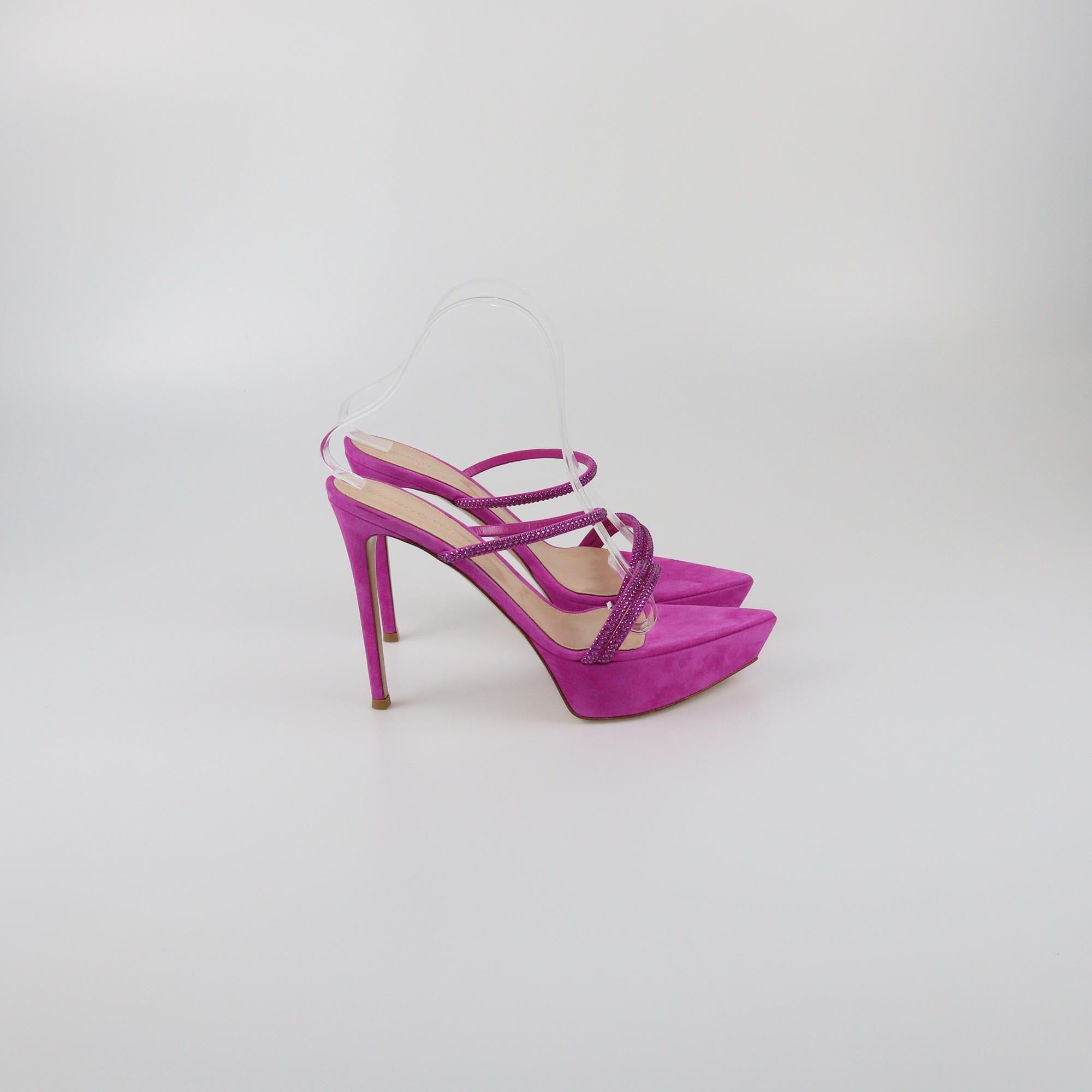 Gianvito Rossi Fuchsia Cannes Platform Mules Womens Gianvito Rossi