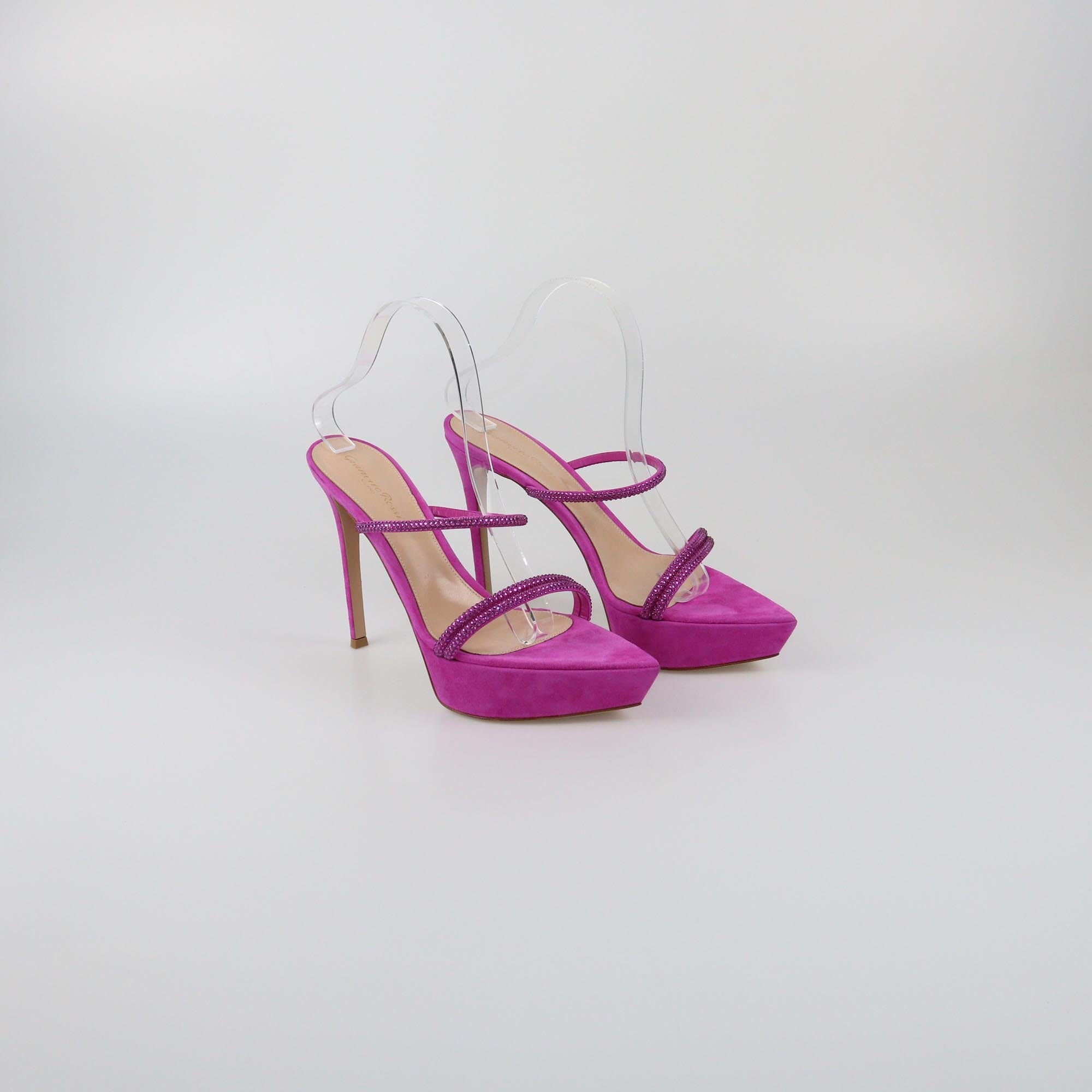 Gianvito Rossi Fuchsia Cannes Platform Mules Womens Gianvito Rossi
