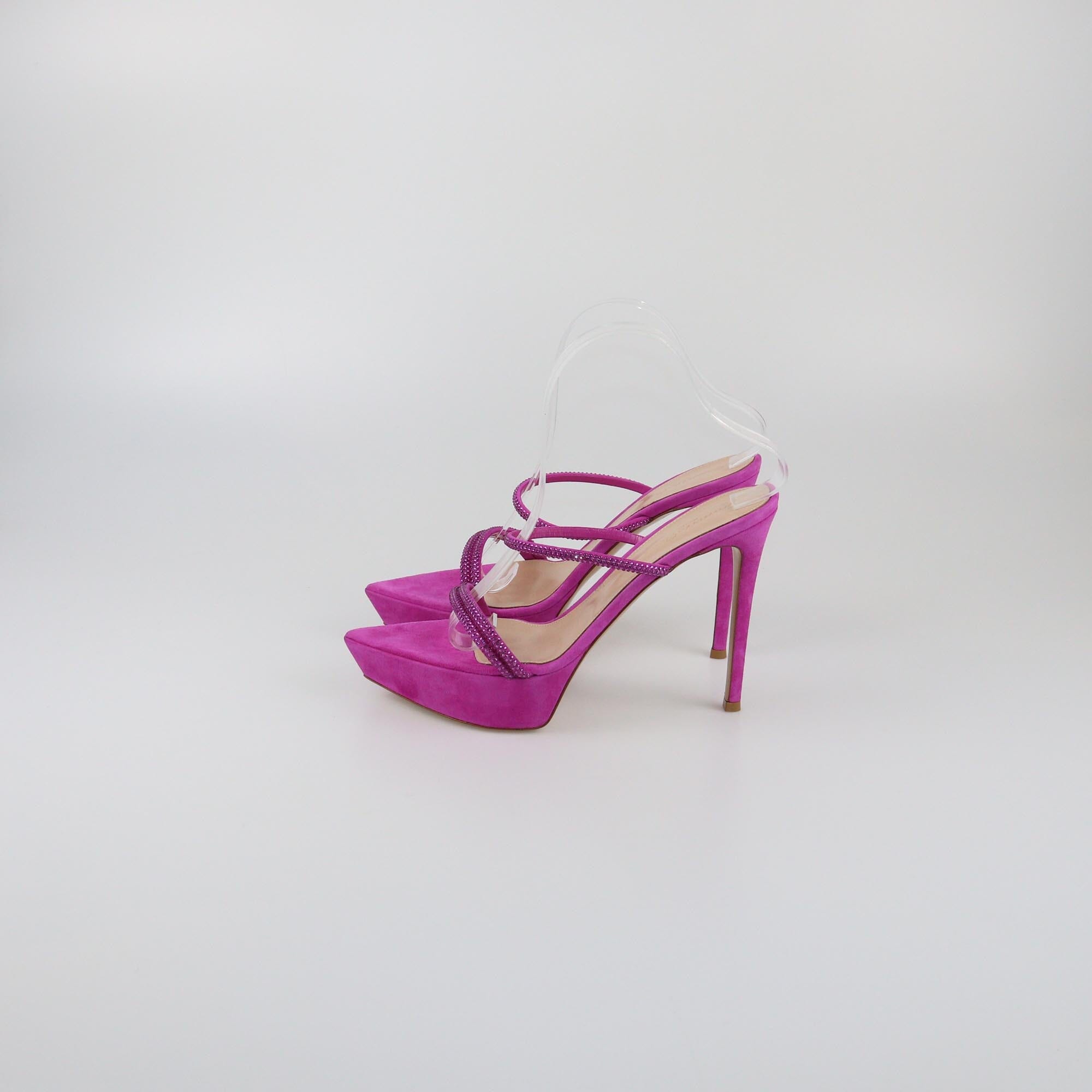 Gianvito Rossi Fuchsia Cannes Platform Mules Womens Gianvito Rossi