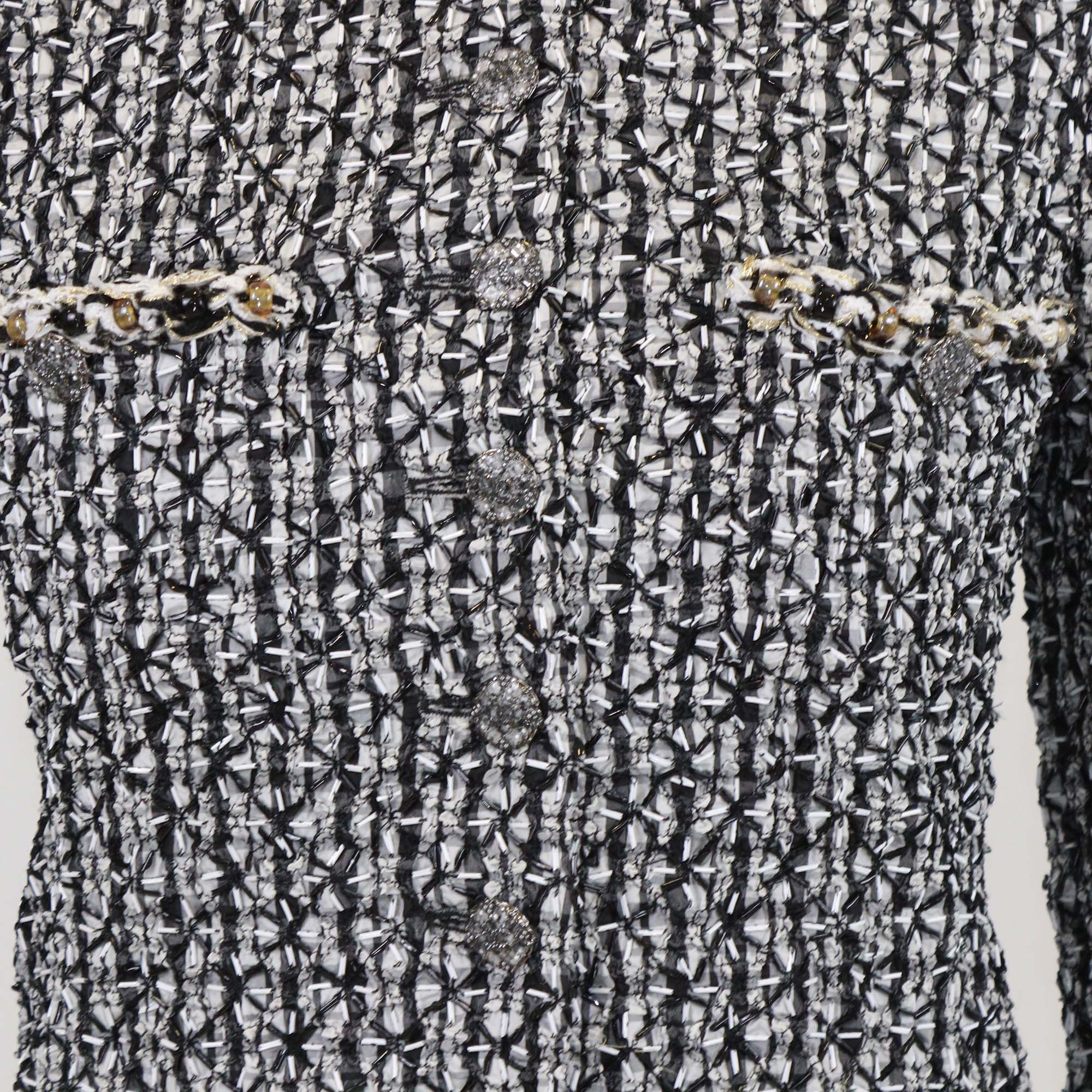 Chanel Multicolor Silk Beaded Collar Lace Jacket