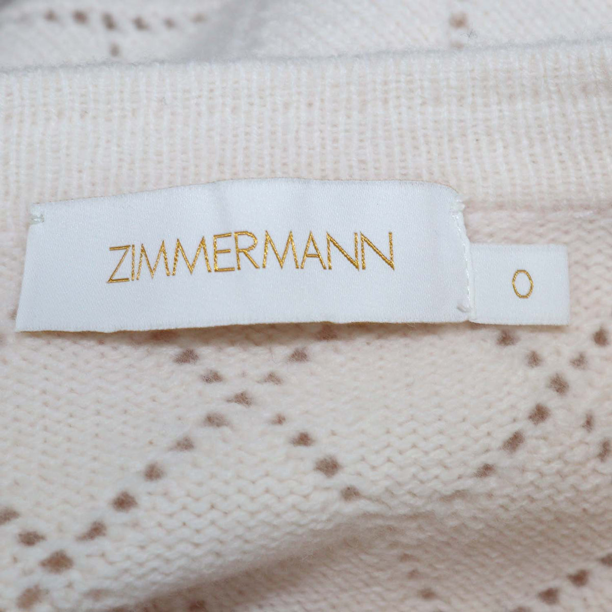 Zimmermann Light Beige Wool Pointelle Knit Cardigan
