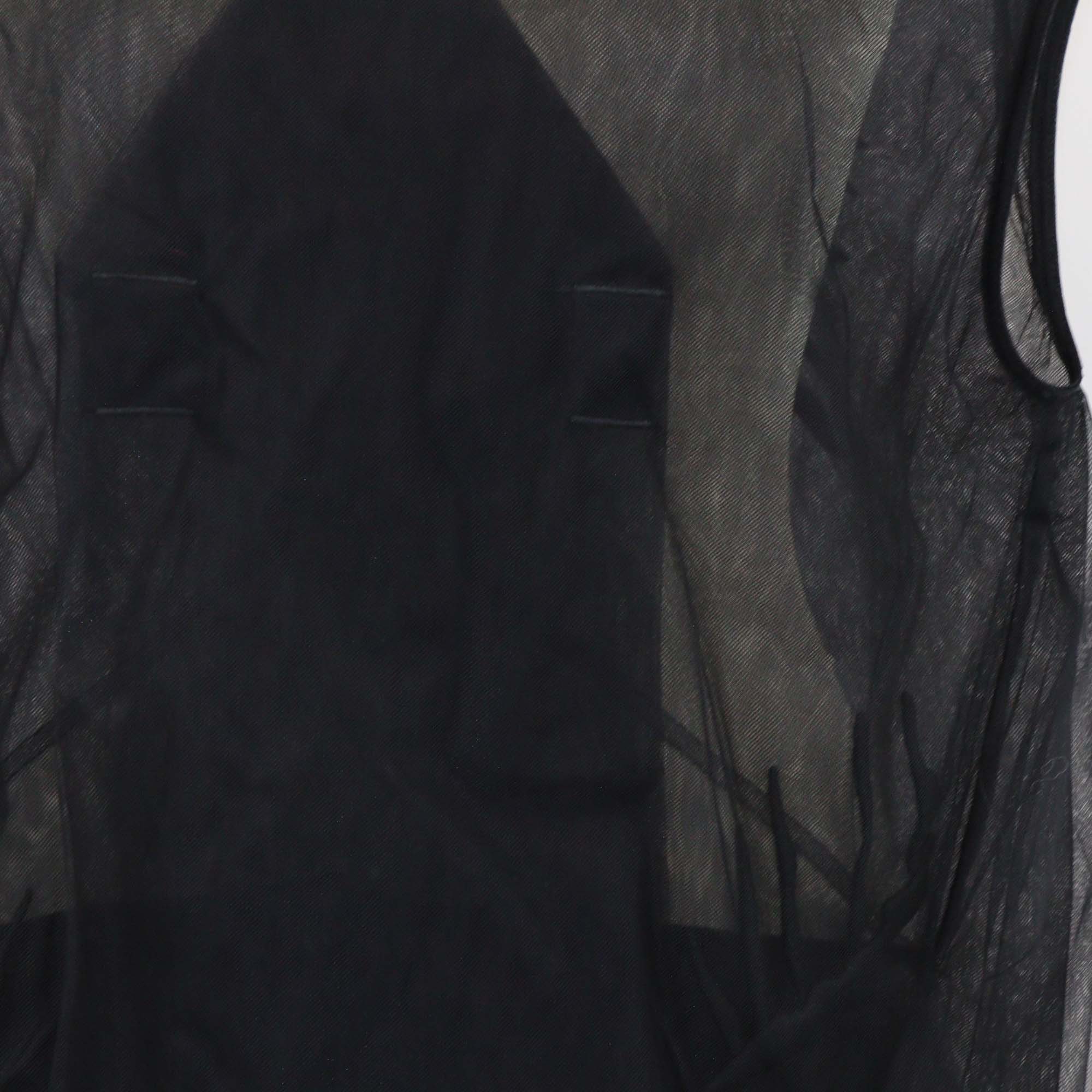 Rick Owens Black Mesh Messiah Embroidered See Through Sleeveless Jacket