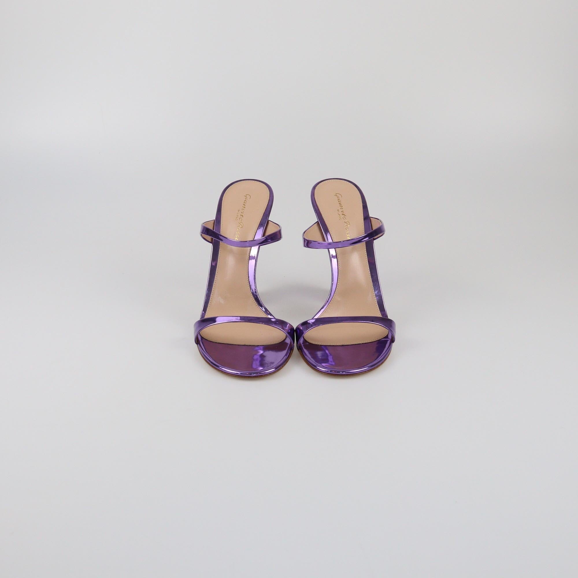 Gianvito Rossi Metallic Purple Aura Sandals Womens Gianvito Rossi