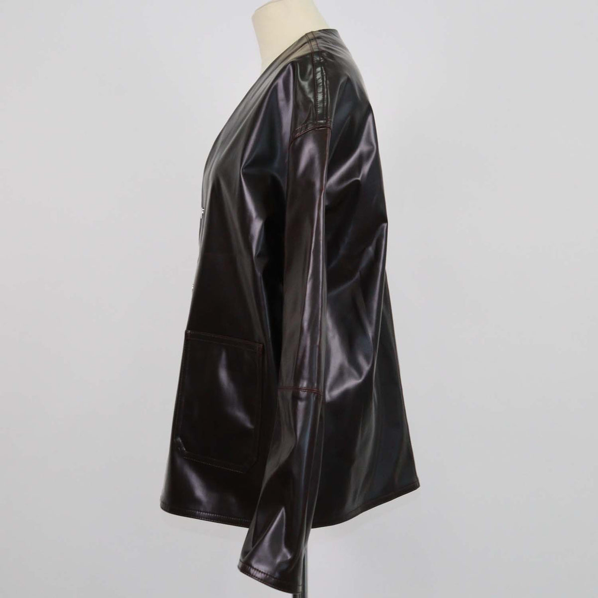 Nanushka Brown Faux Leather Edee Jacket