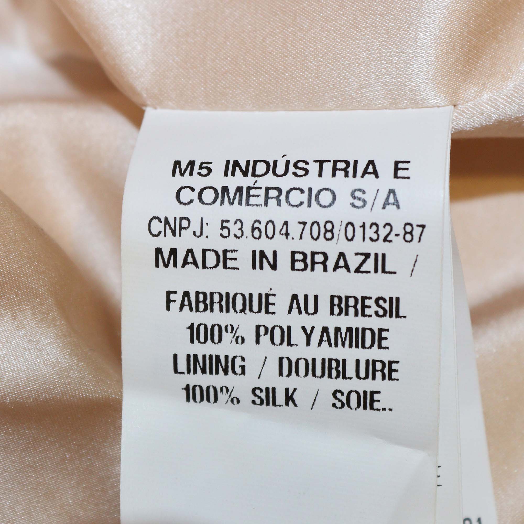 Carlos Miele Peach Nylon Sheer One Shoulder Long Dress