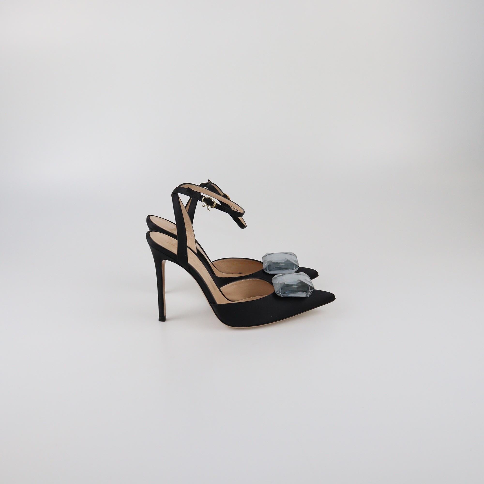 Gianvito Rossi Black Jaipur Ankle Strap Pumps Womens Gianvito Rossi