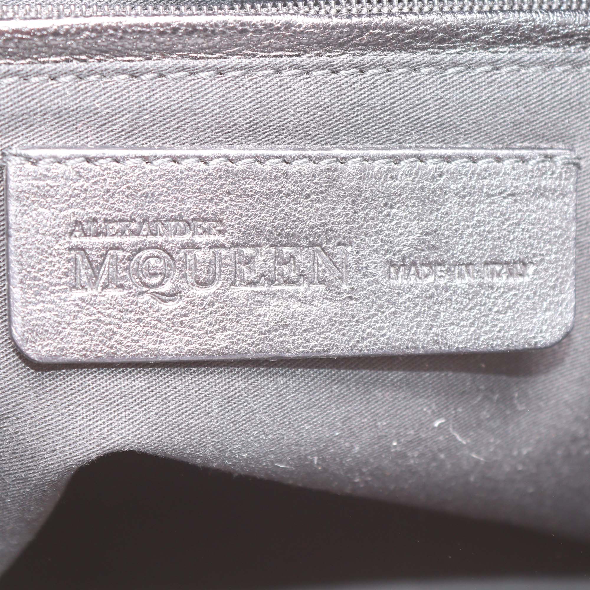 Alexander McQueen Black Leather Medium Studded De Manta Clutch