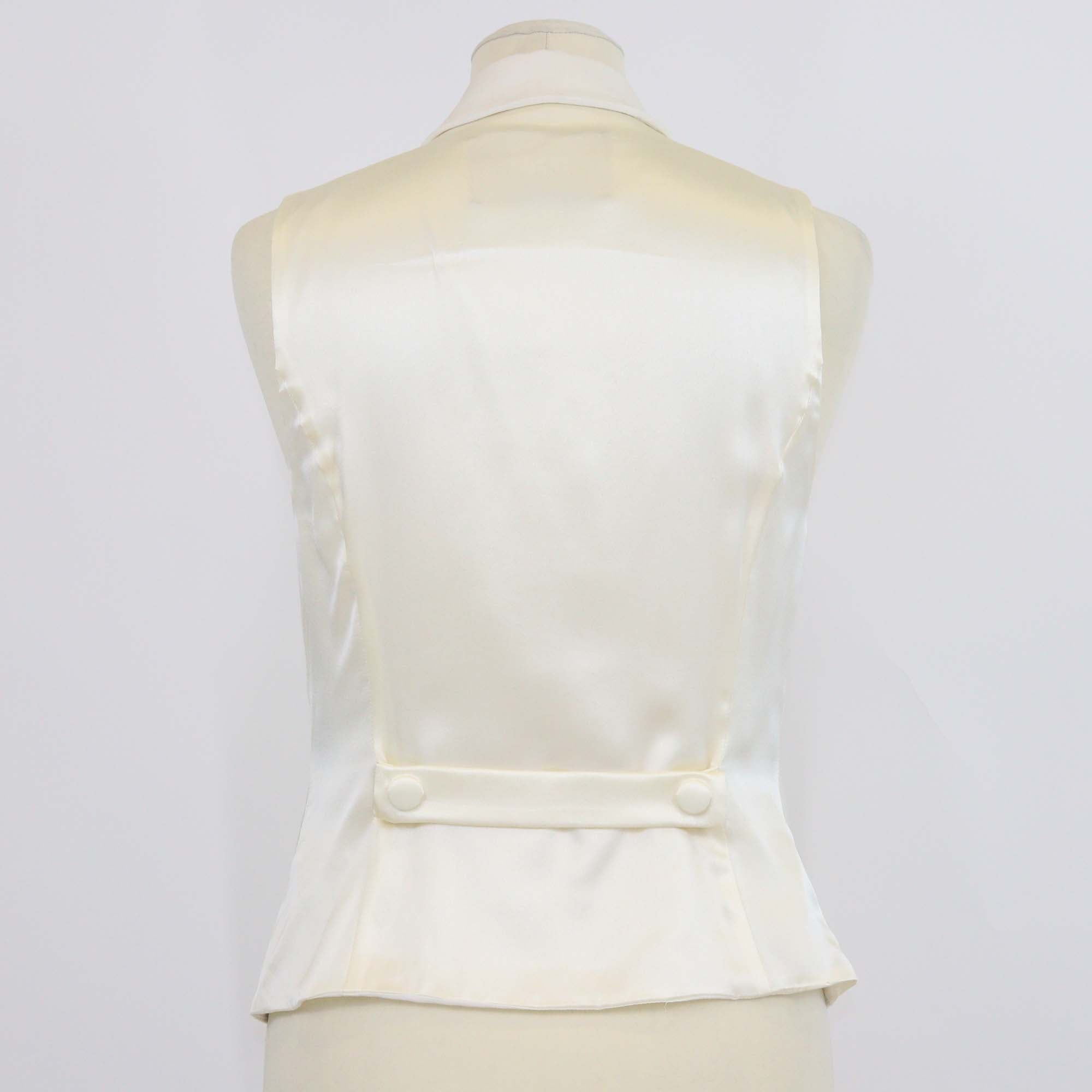 Fendi Off White Linen Silk Blend Double Breasted Vest