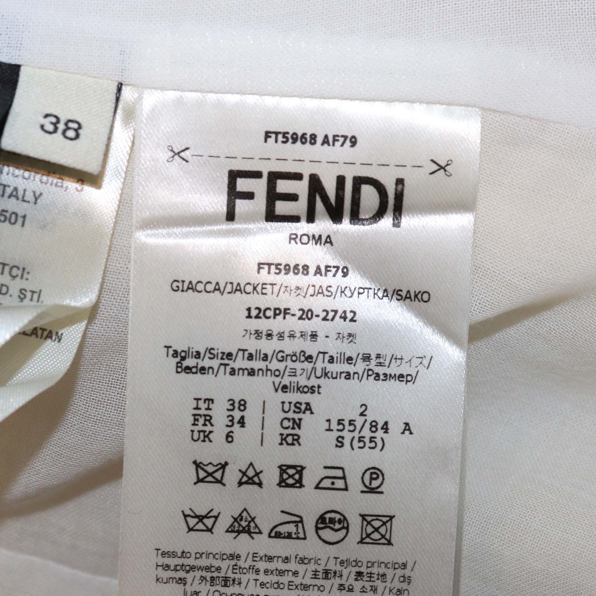 Fendi Off White Linen Silk Blend Double Breasted Vest