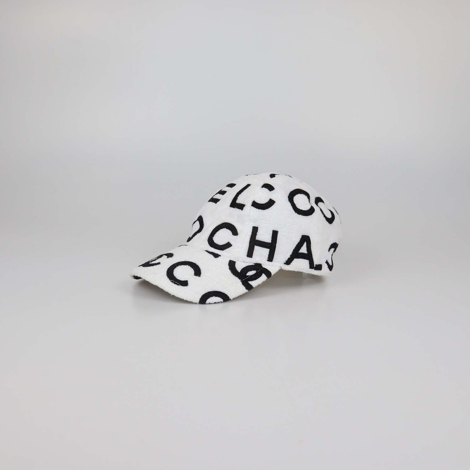 Chanel White/Black Cotton Coco Baseball Cap