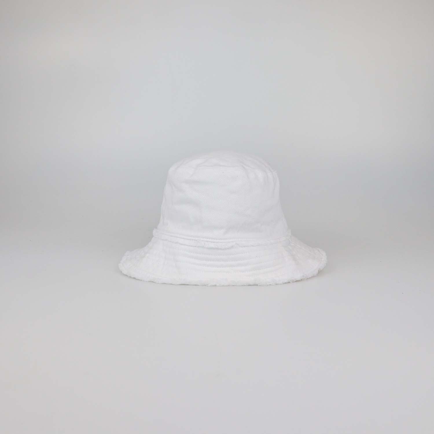 Fendi White Cotton FF Embroidered Bucket Hat