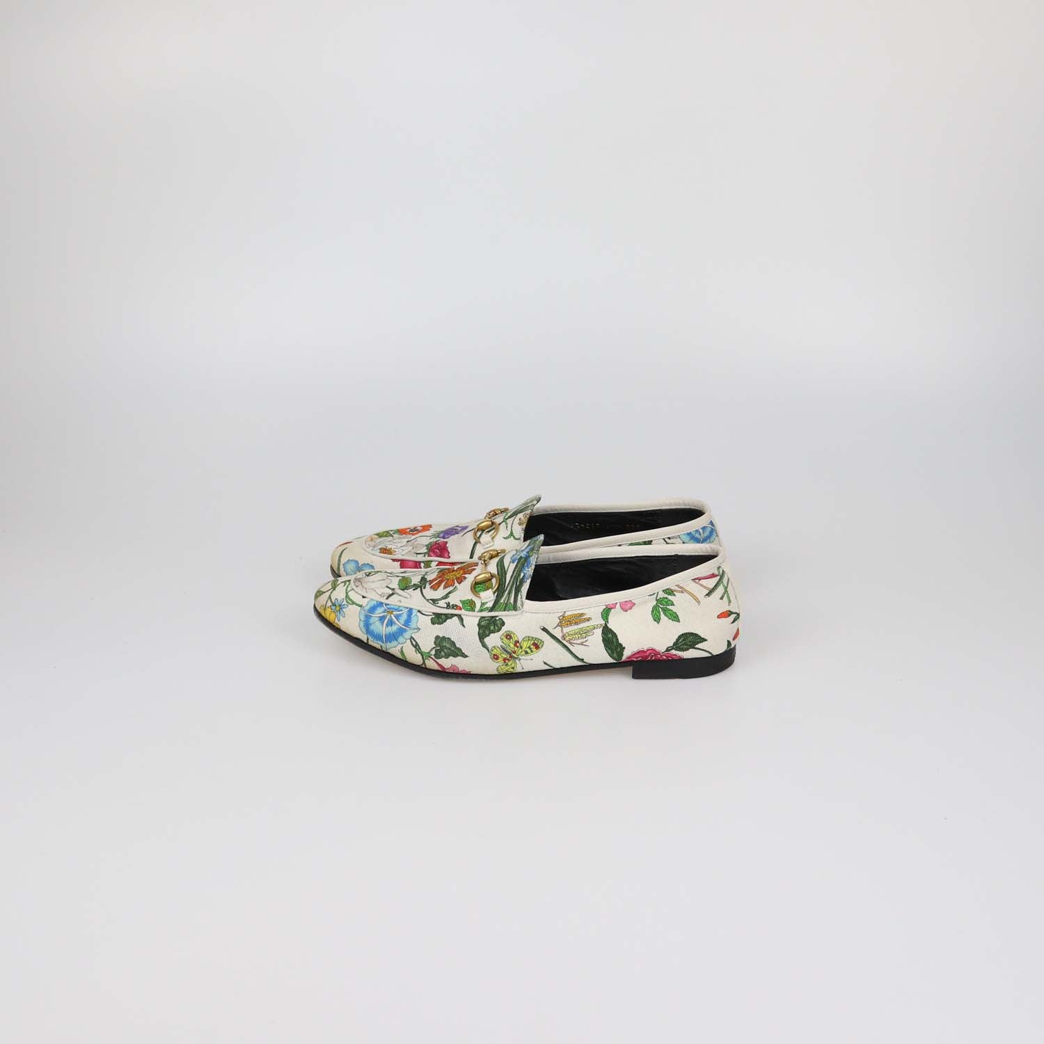 Gucci Multicolor Floral Canvas Jordaan Horsebit Loafers