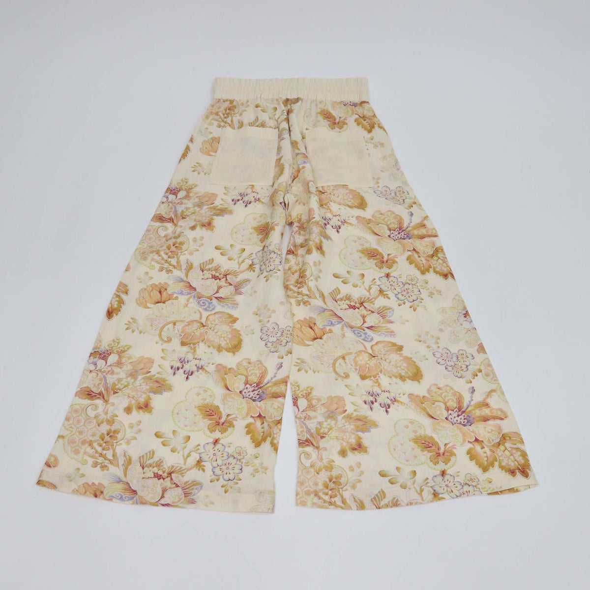 Alemais Cream Multicolor Linen Philomena Floral Print Wide Leg Pants