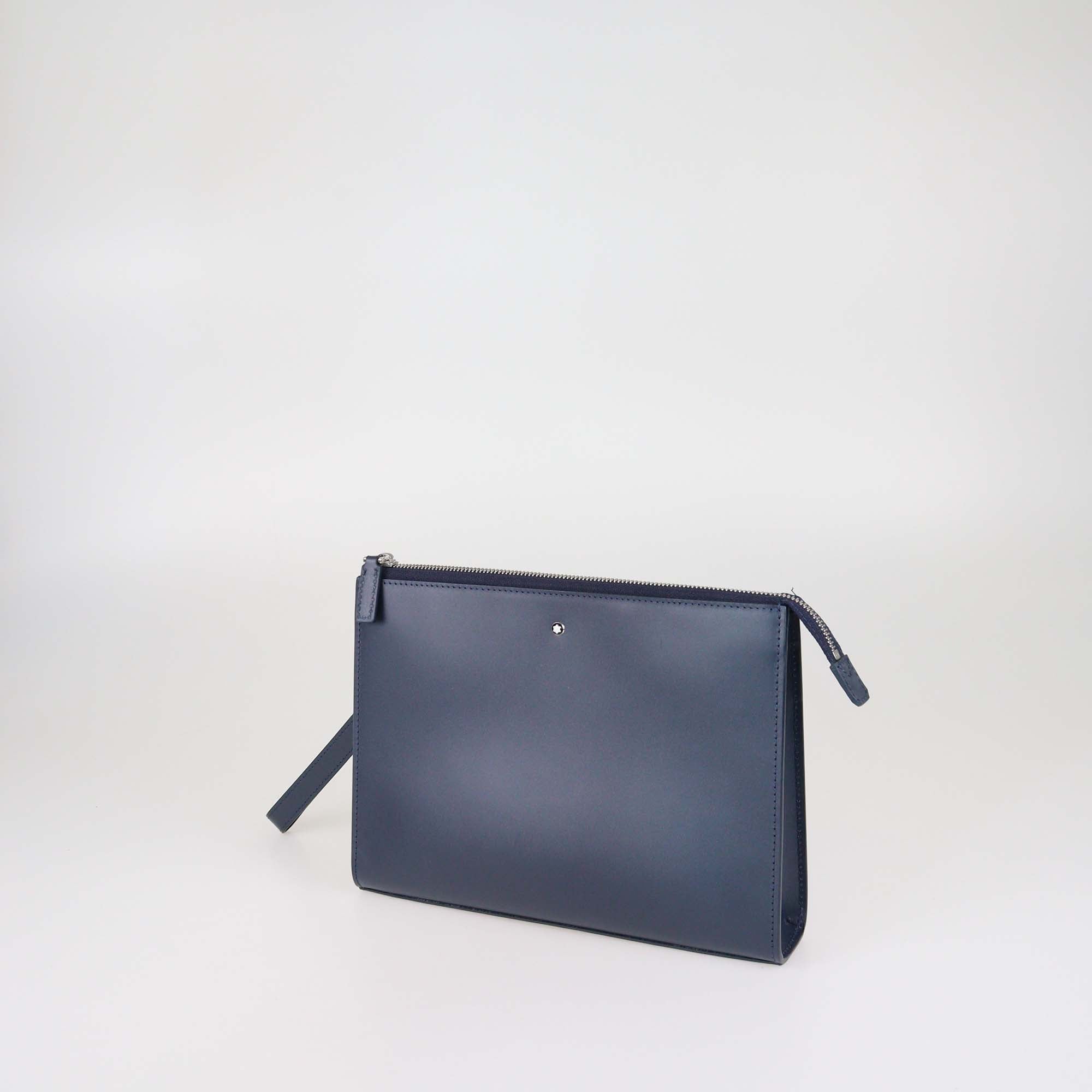 Montblanc Navy Blue Leather Sactorial Pouch
