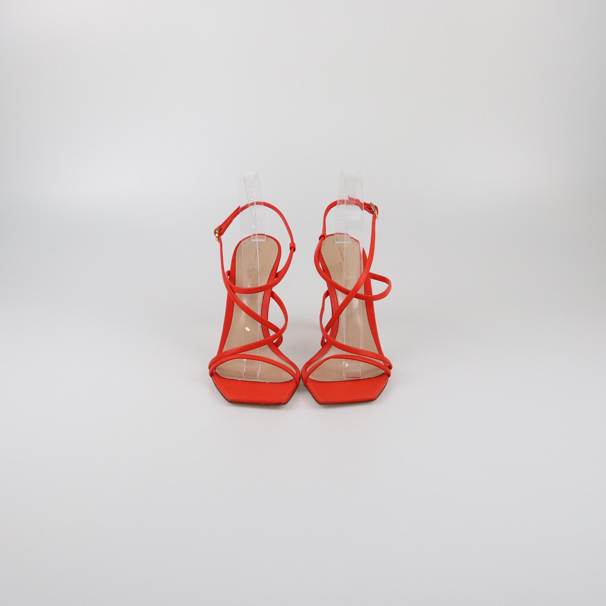 Gianvito Rossi Coral Red Manilla Ankle Strap Sandals Womens Gianvito Rossi