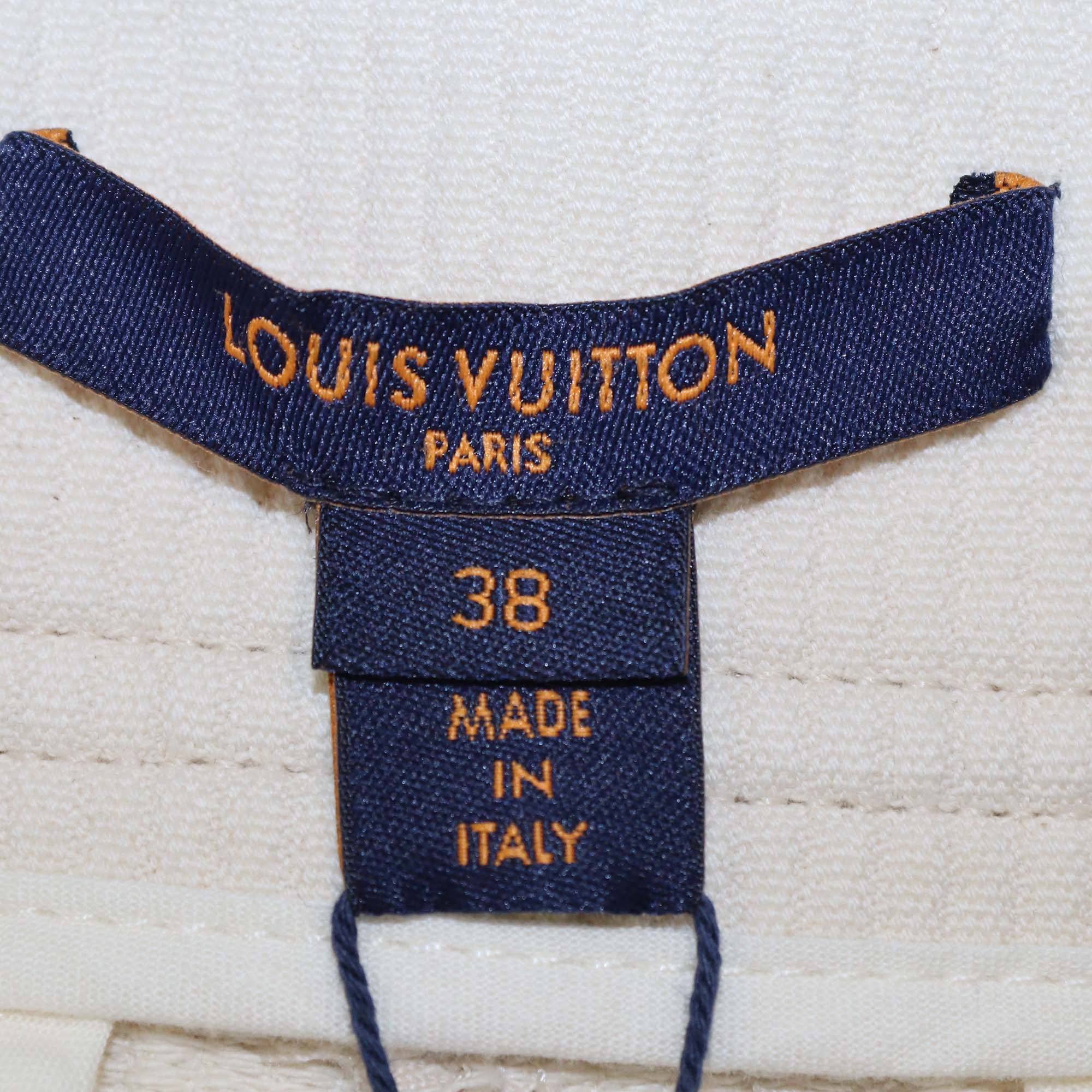 Louis Vuitton Off White Cotton Corduroy Mini Shorts