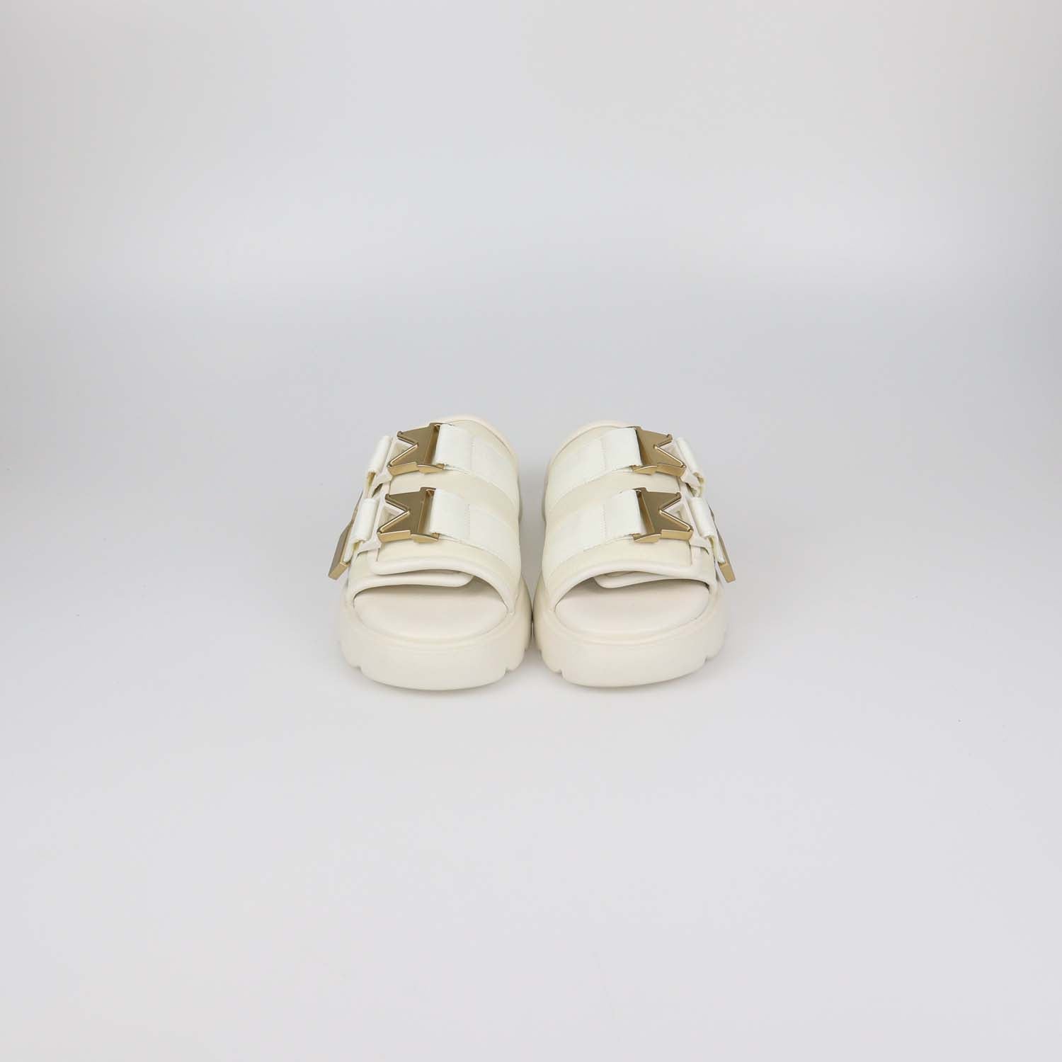 Bottega Veneta White Nylon Flash Bomber Slide Sandals