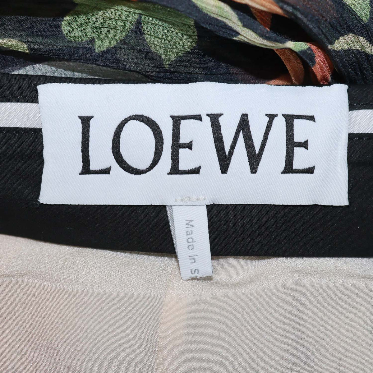 Loewe Multicolor Silk Floral Print Chiffon Draped Trousers