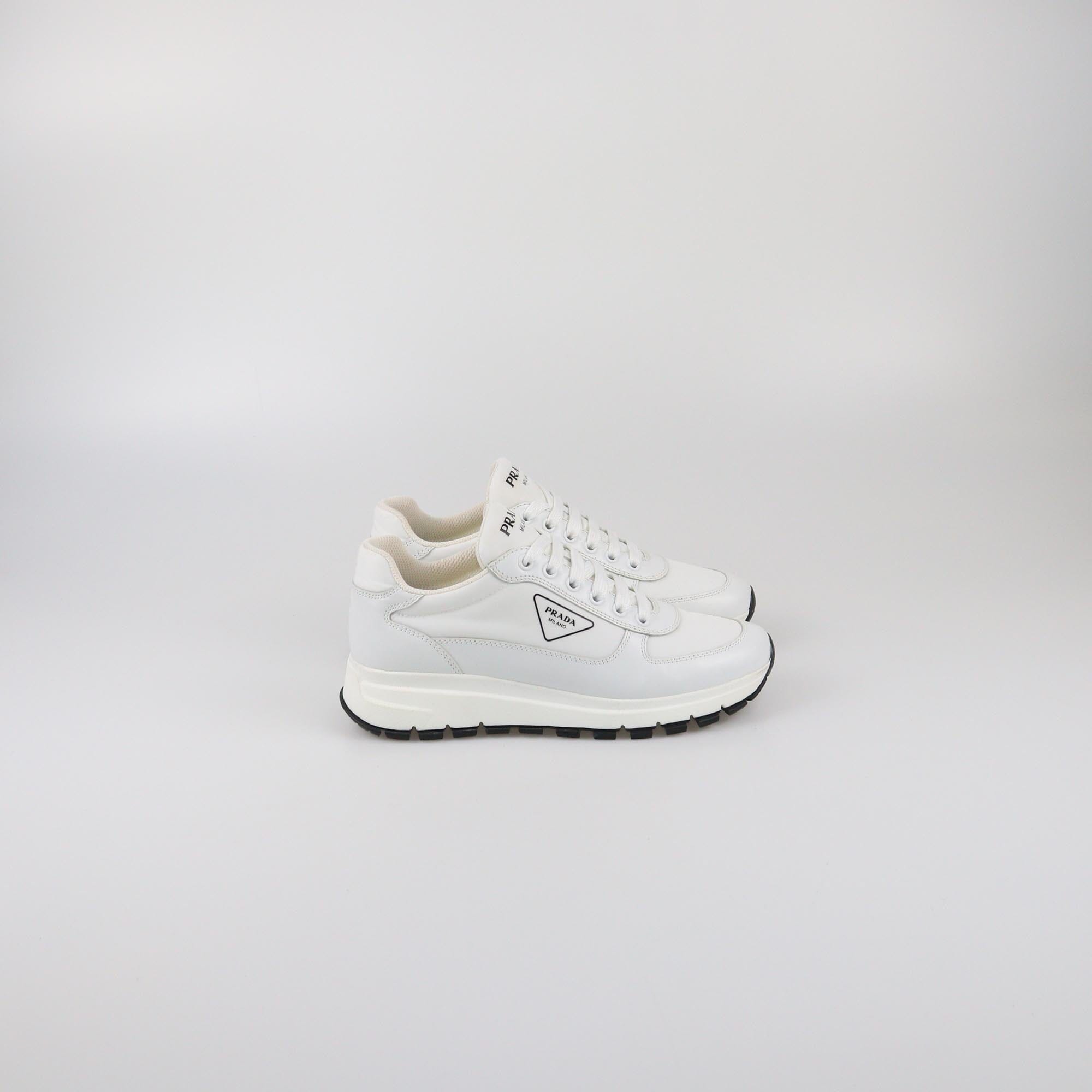 Prada Sport White Re-Nylon Low Top Sneakers Womens Prada Sport