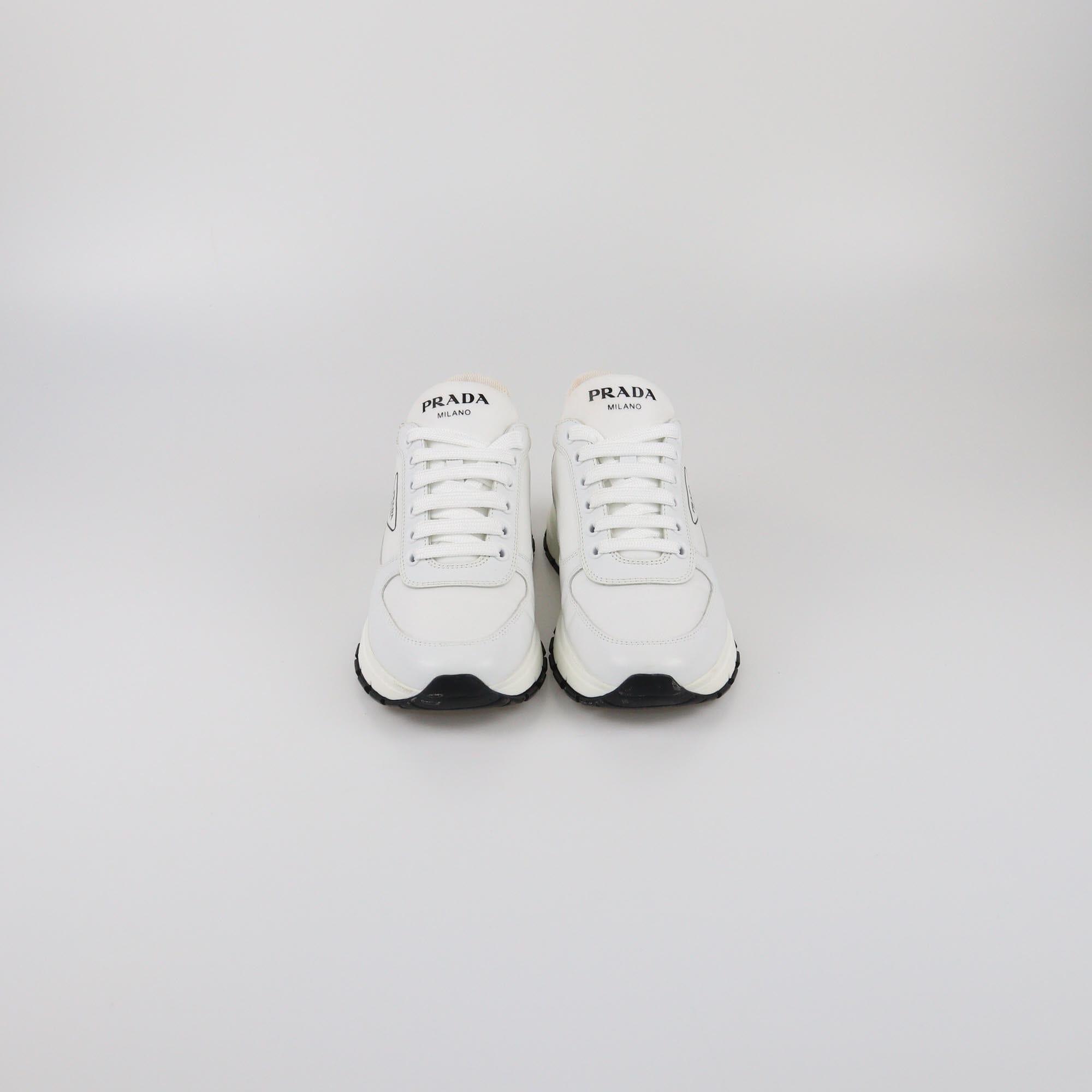 Prada Sport White Re-Nylon Low Top Sneakers Womens Prada Sport